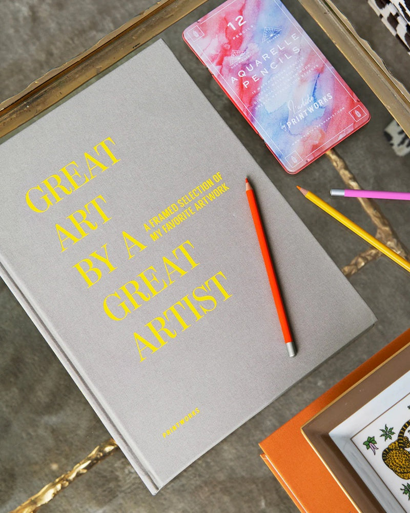 GREAT ART Beige Drawing Album with Gold