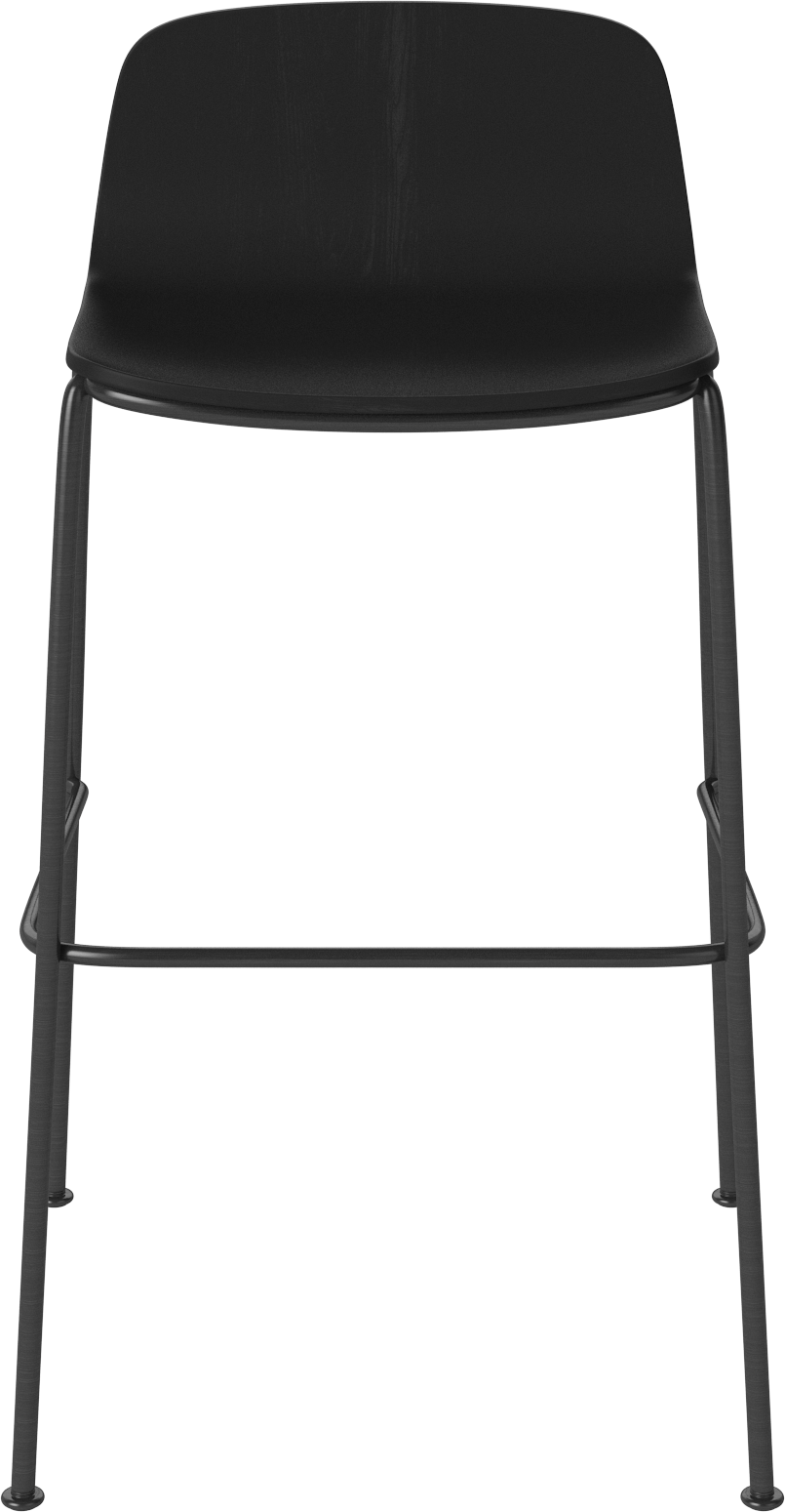 Hoker PALM čierny s dubovým dyhou a čiernym kovovým podstavcom