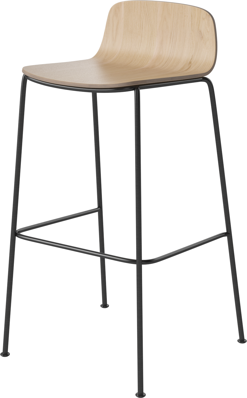 Hoker PALM bielený dubový dyha s čiernym kovovým podstavcom