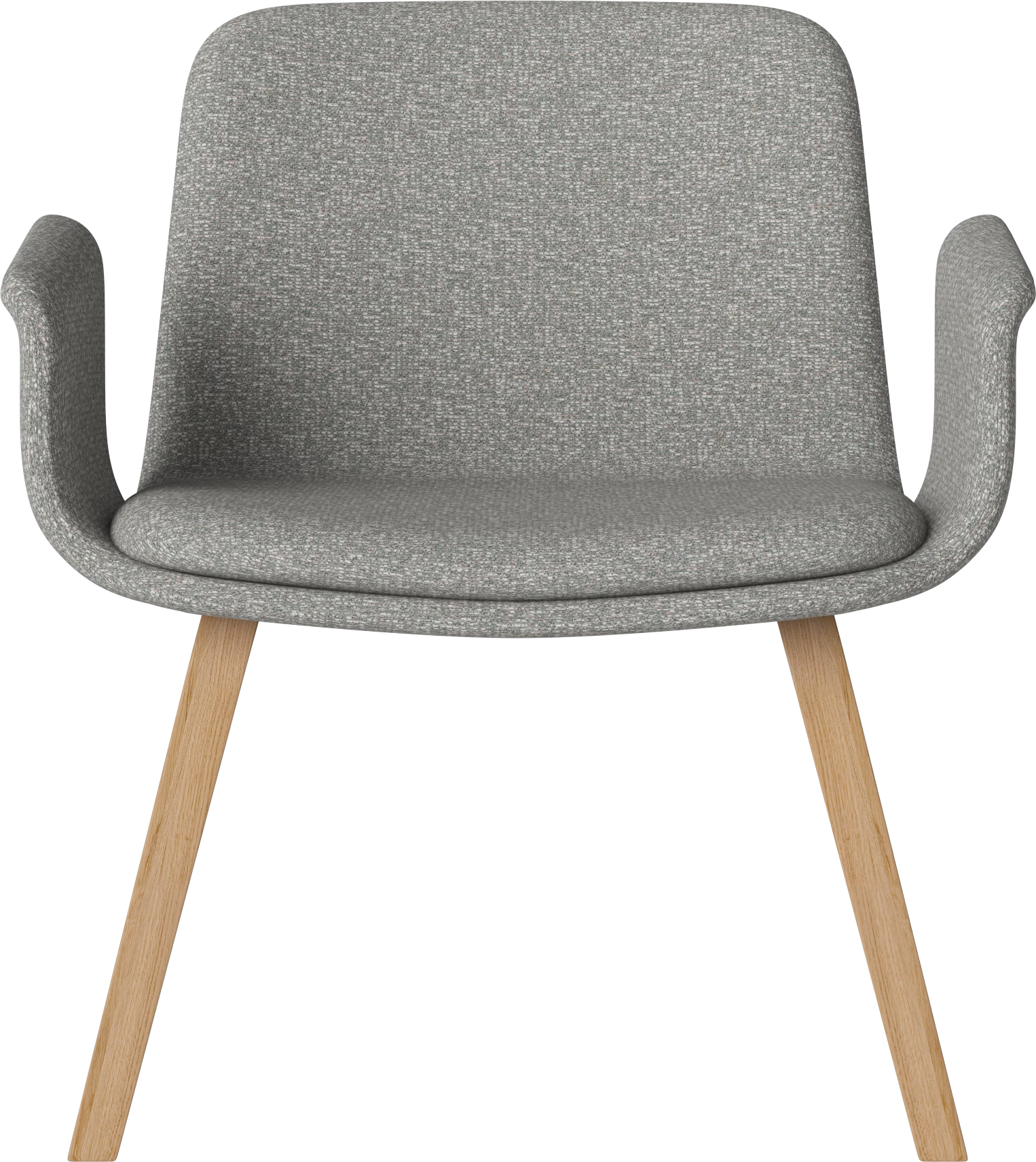 Kreslo s opierkami PALM čalúnené s dubovým podstavcom