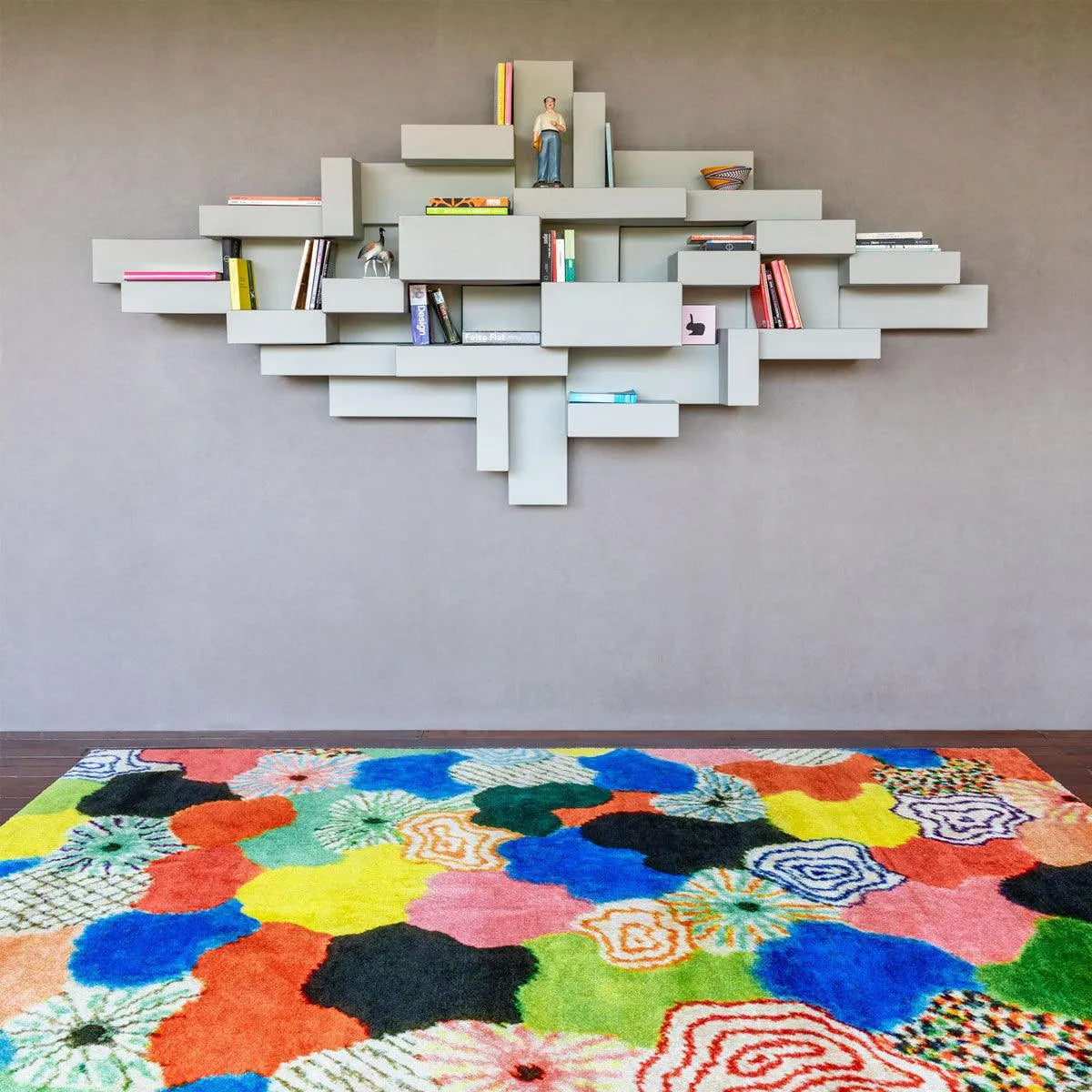 MIRRING RECTANGULAR rug beige and black