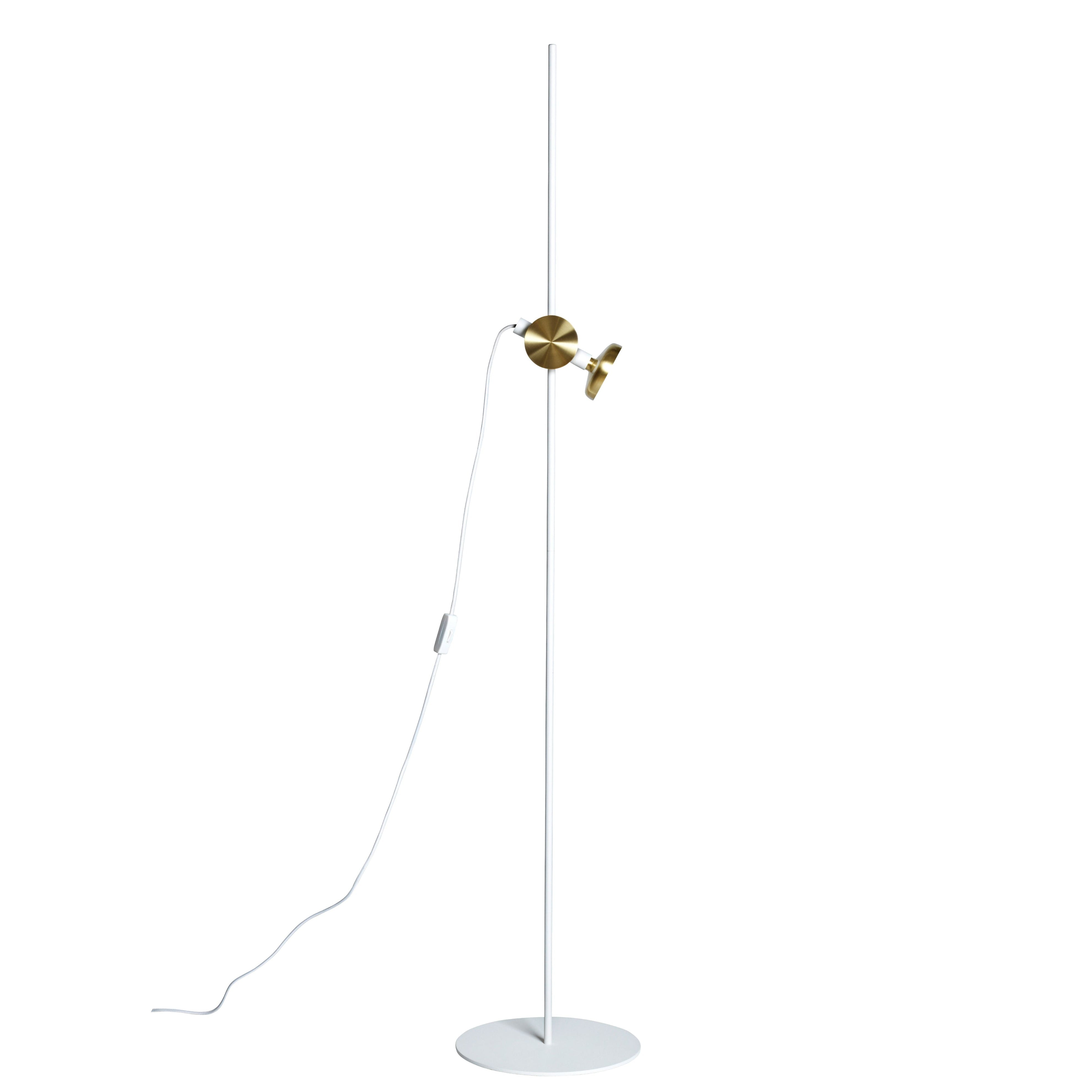 Stojaca lampa BLEND biela s mosadzným povrchom