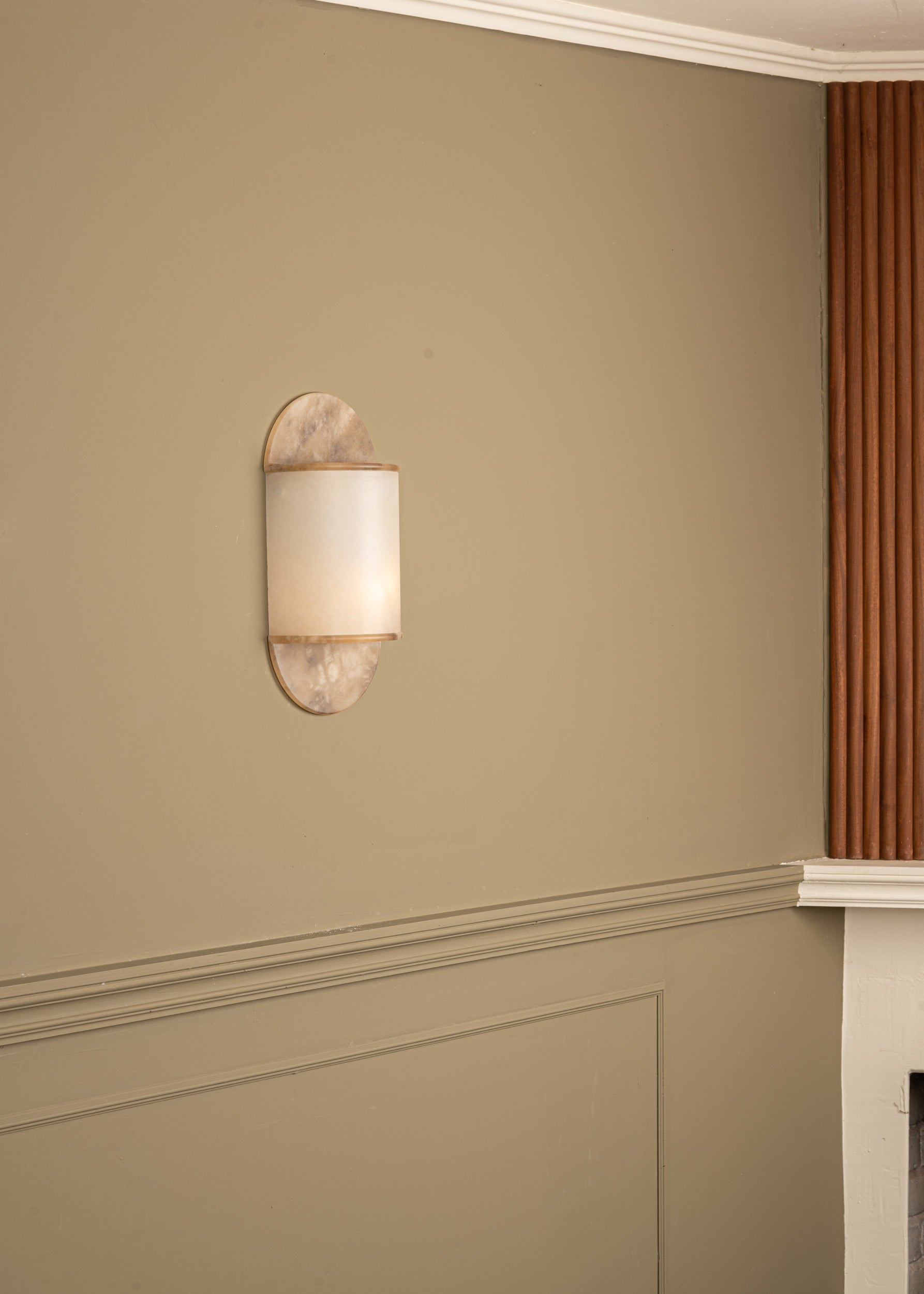 PILOT wall lamp dark beige alabaster