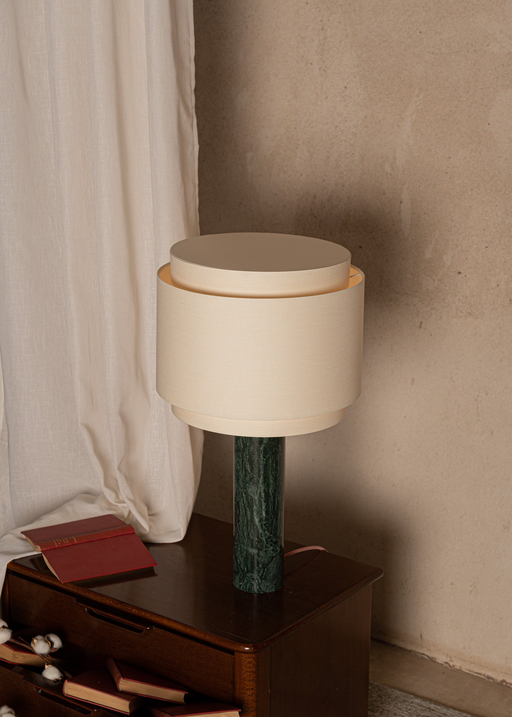 Stolná lampa PIPO DUOBLE zelený mramor