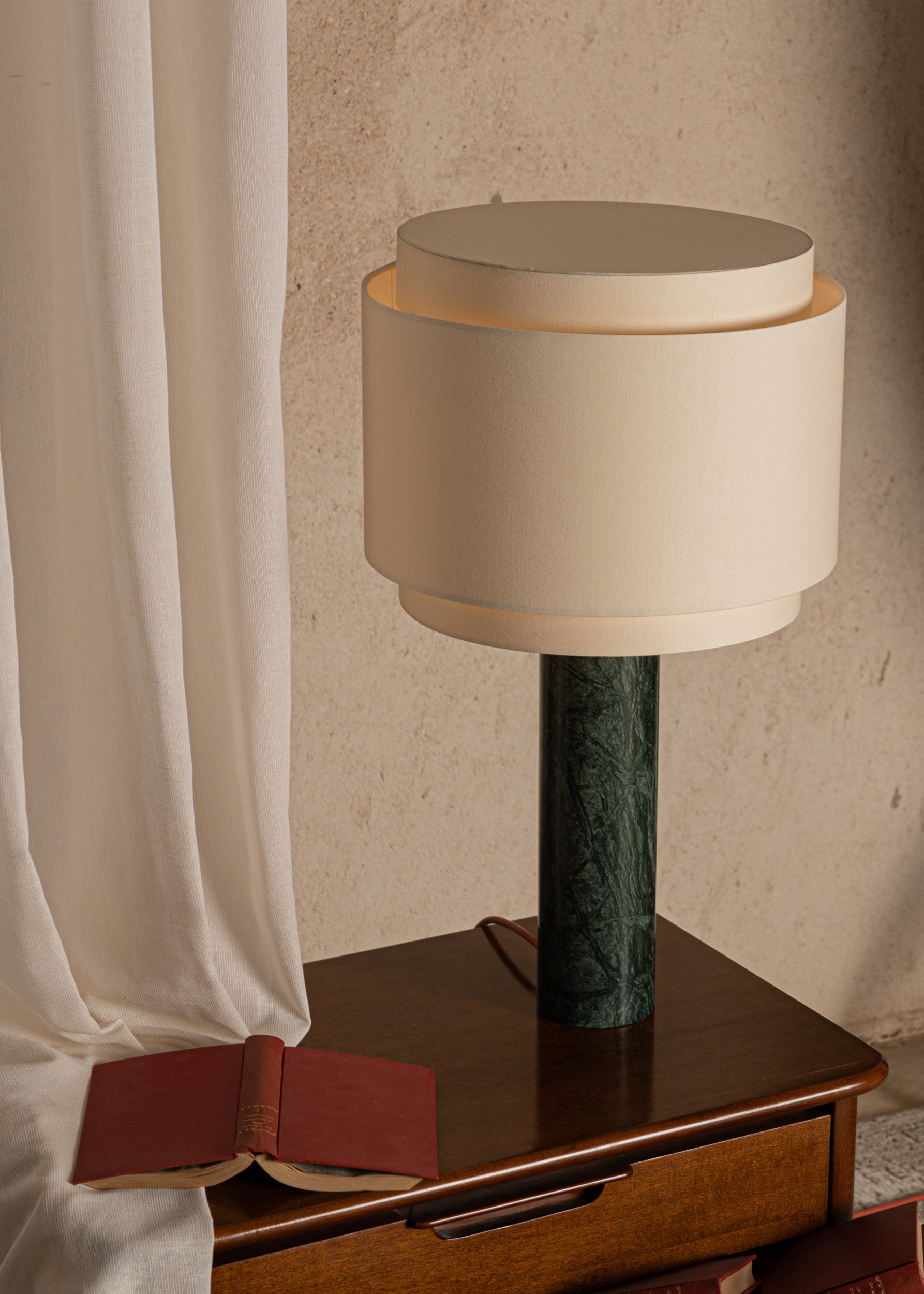 Stolná lampa PIPO DUOBLE zelený mramor
