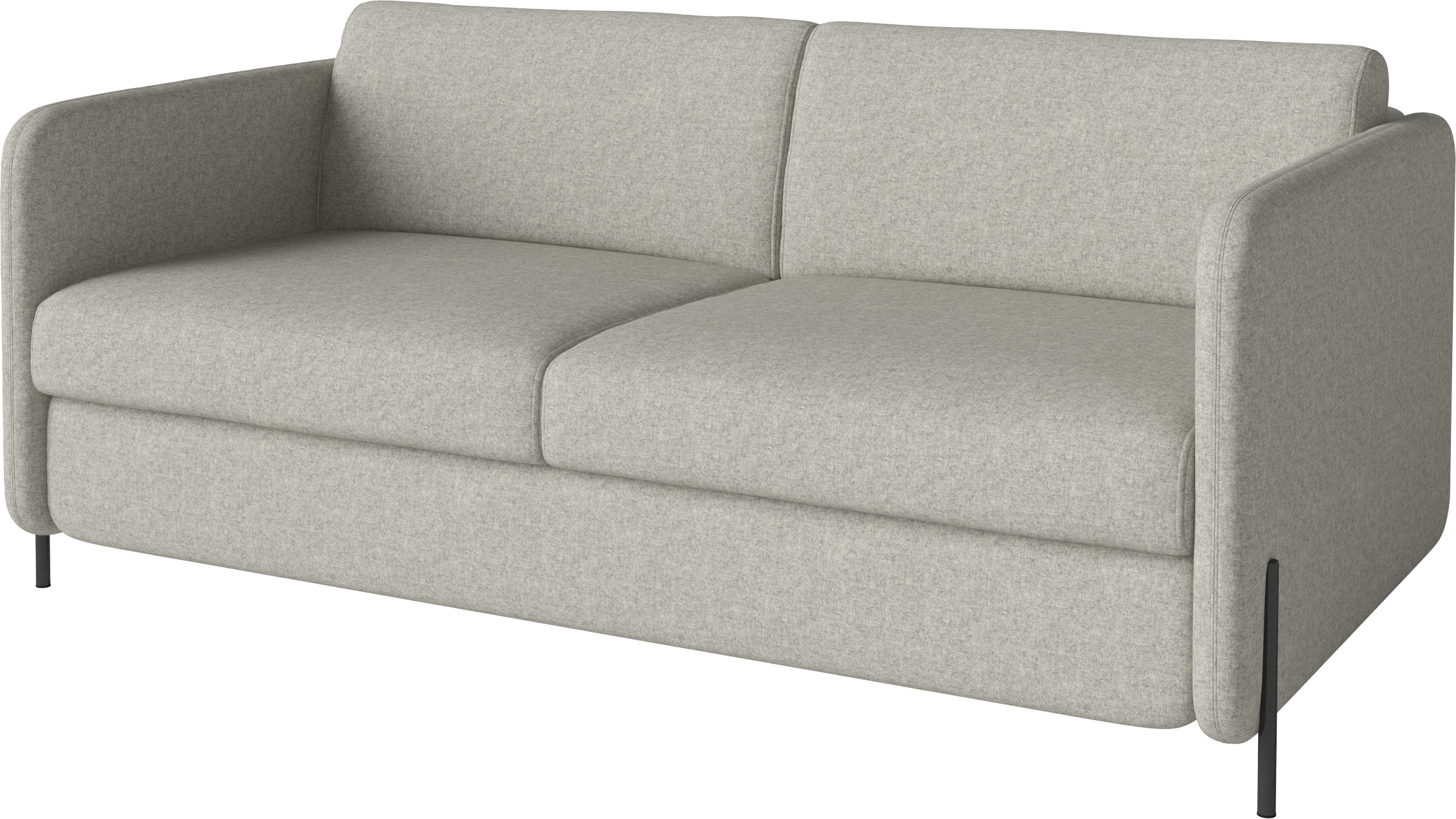 Pohovka rozkladacia 2,5-miestna PIRA čierna so železnou základňou