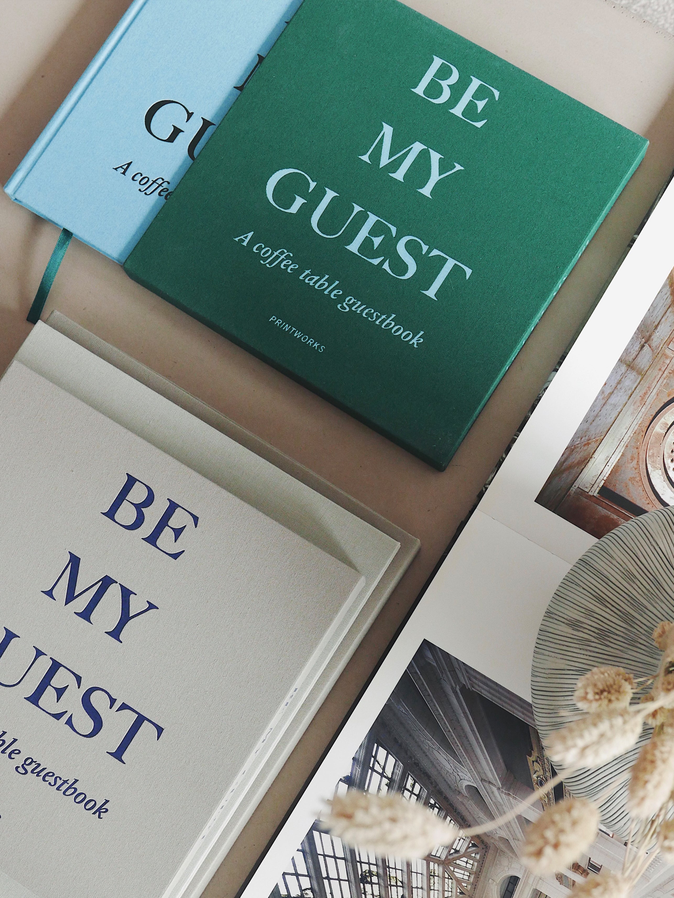 Kniha hostí BE MY GUEST zelená s modrou
