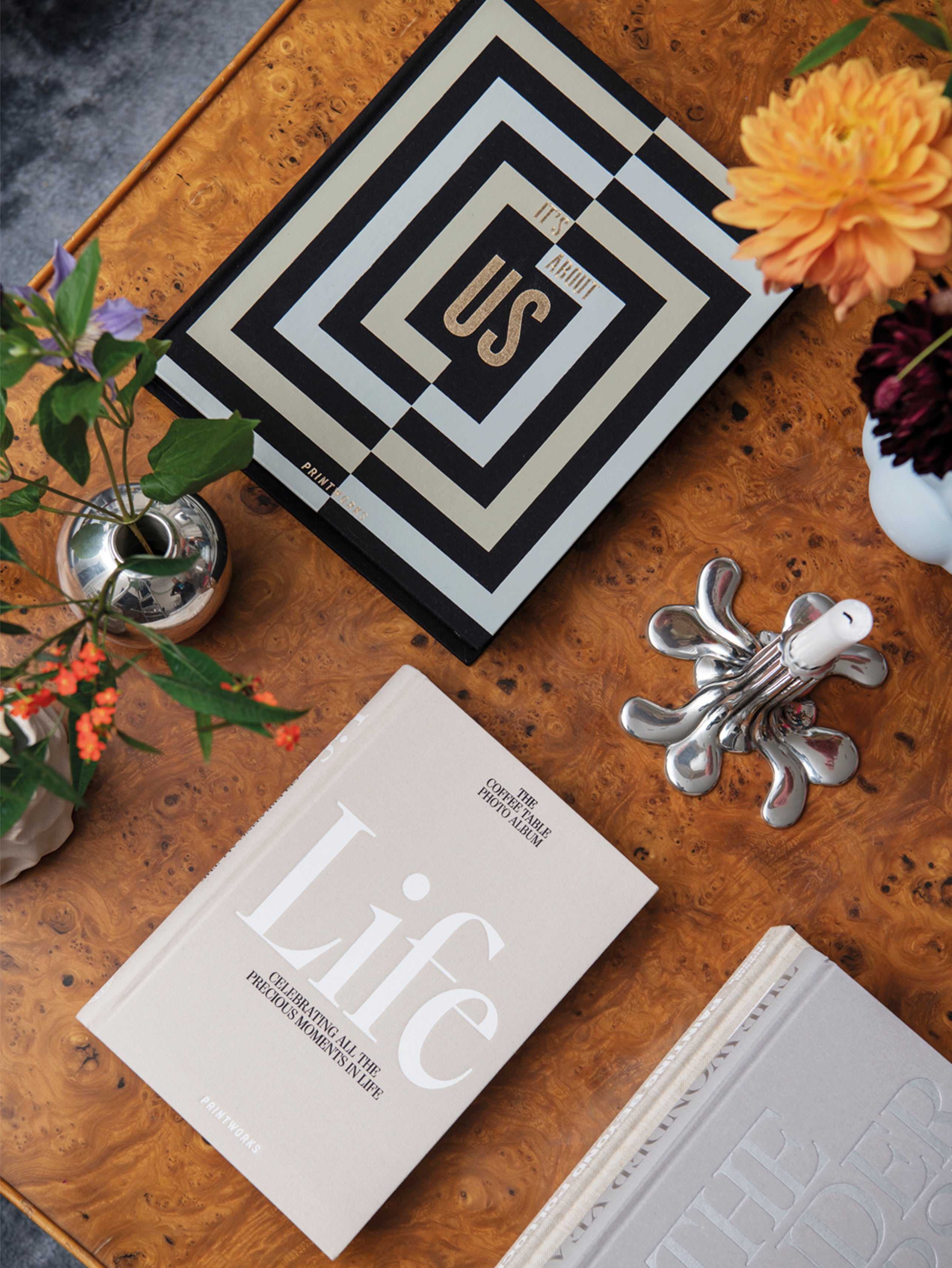 Photo Album IT'S ABOUT US black with white and gold