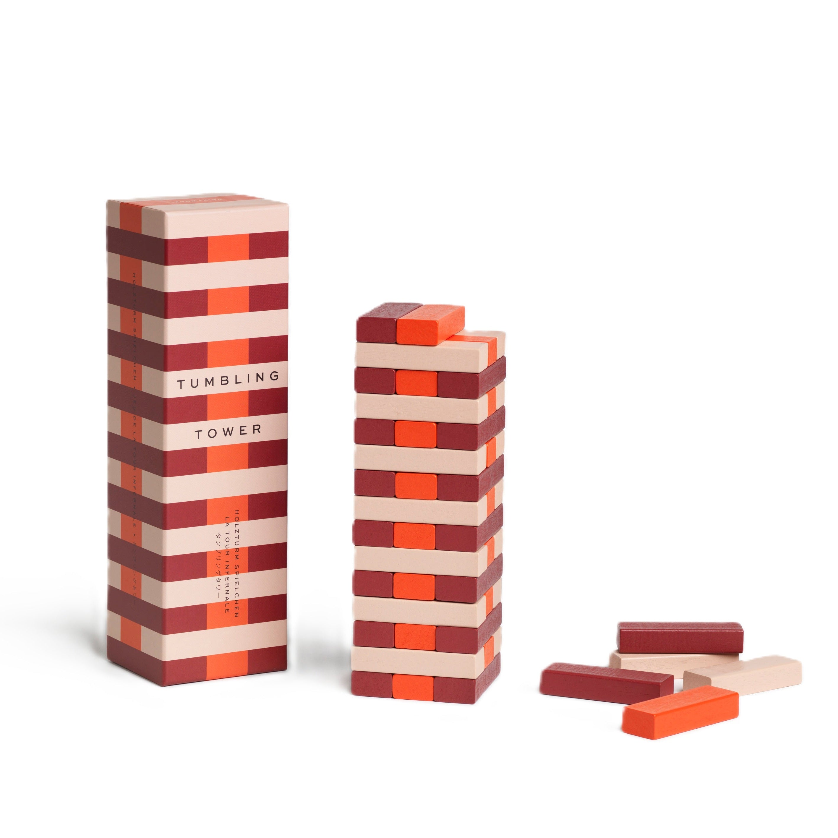 Hra strategická yenga TUMBLING TOWER béžová s červenou