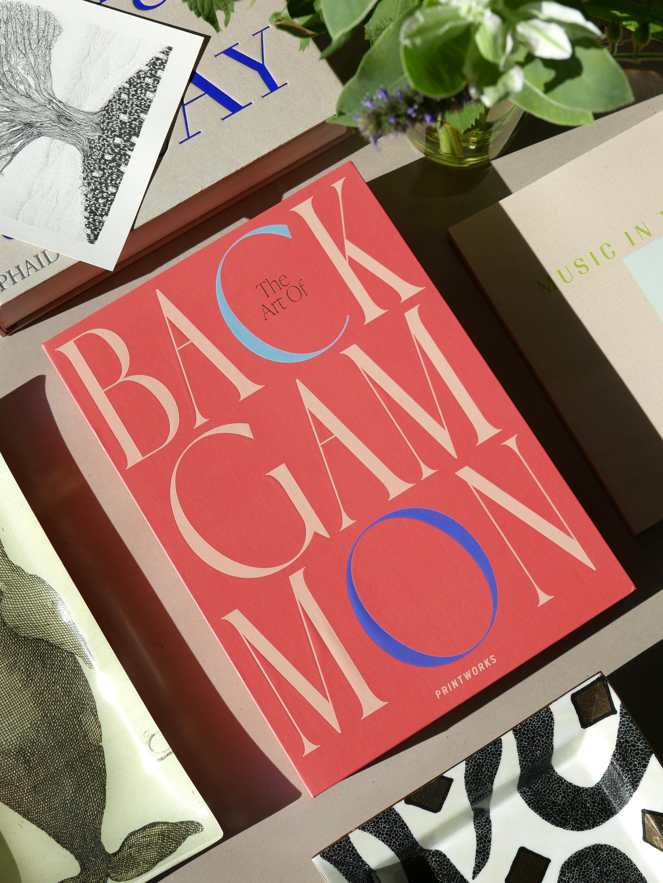 Súprava na hru v backgammon ART OF BACKGAMMON červená s modrou