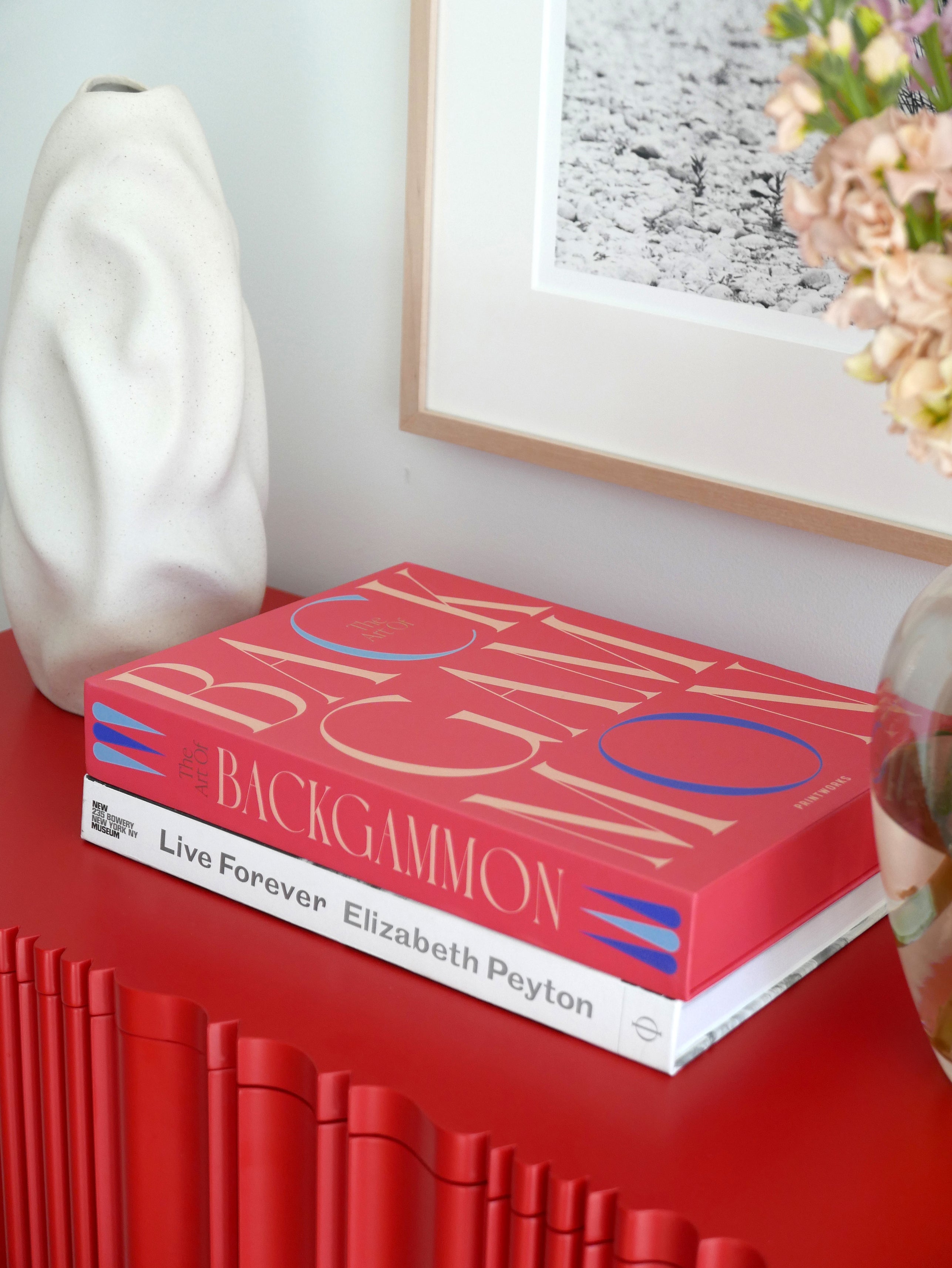 Súprava na hru v backgammon ART OF BACKGAMMON červená s modrou