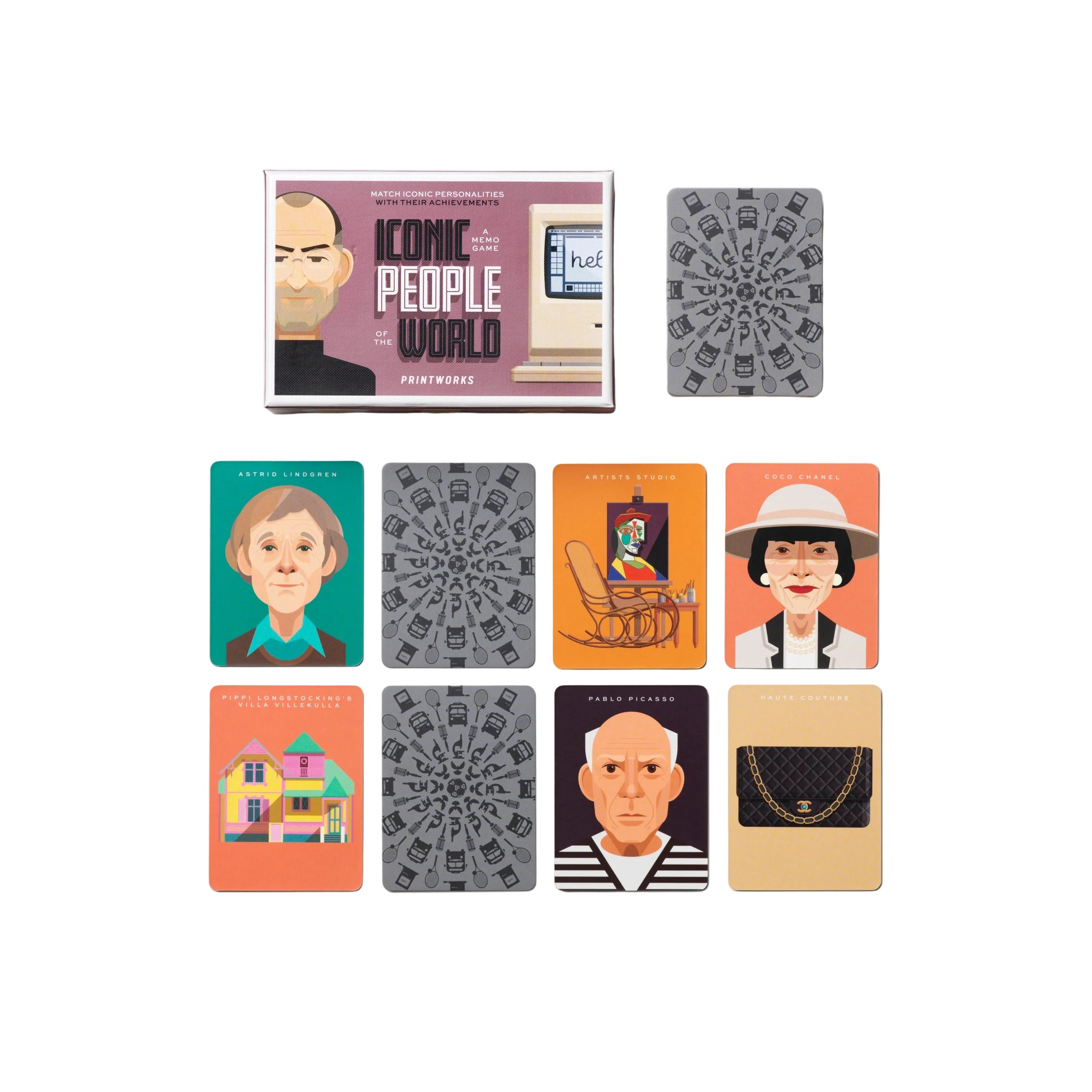 Hra pamäti MEMO GAME IKONICKÉ OSOBNOSTI fialová