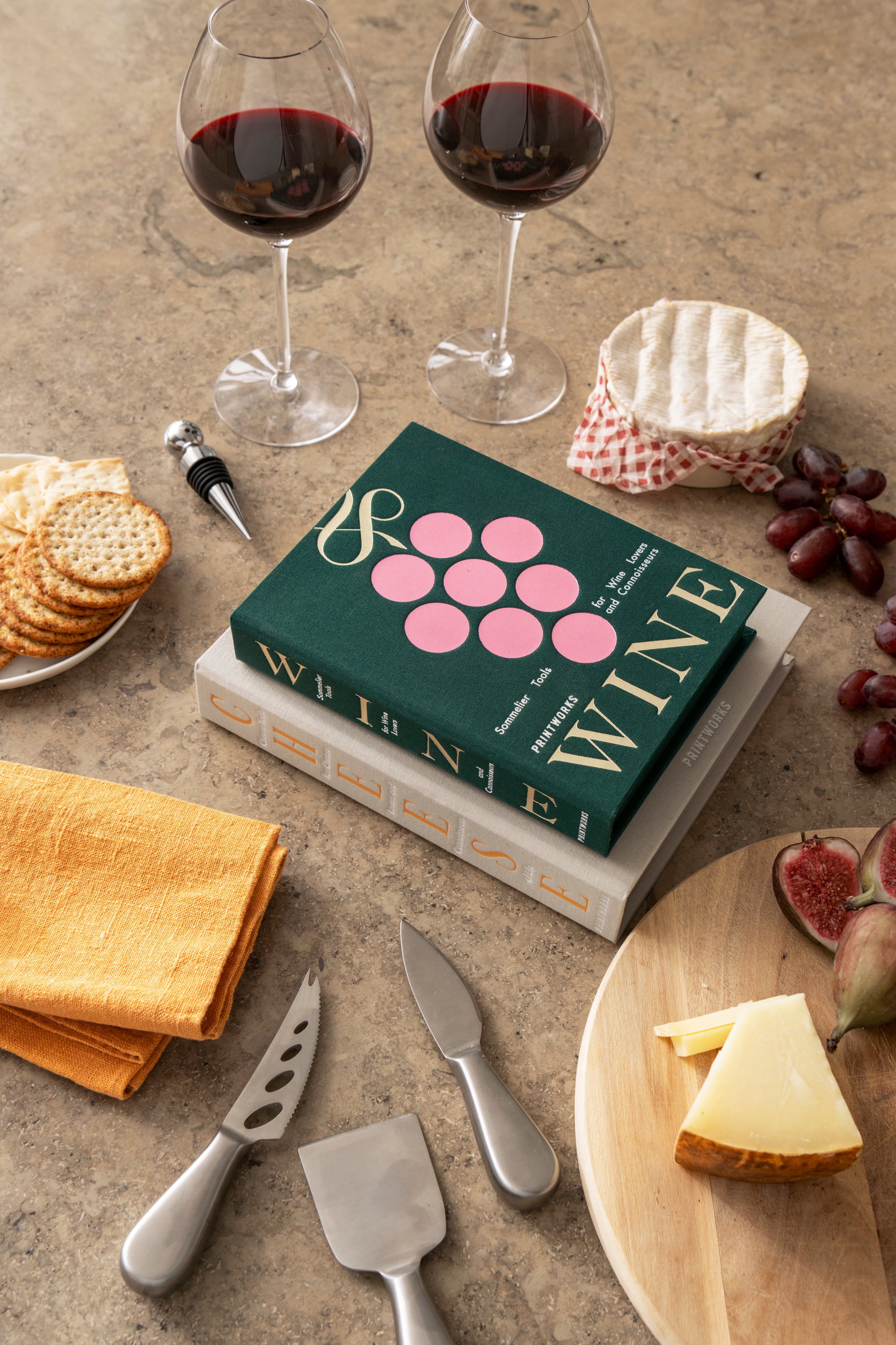 Wine Accessories Set THE ESSENTIALS green with pink