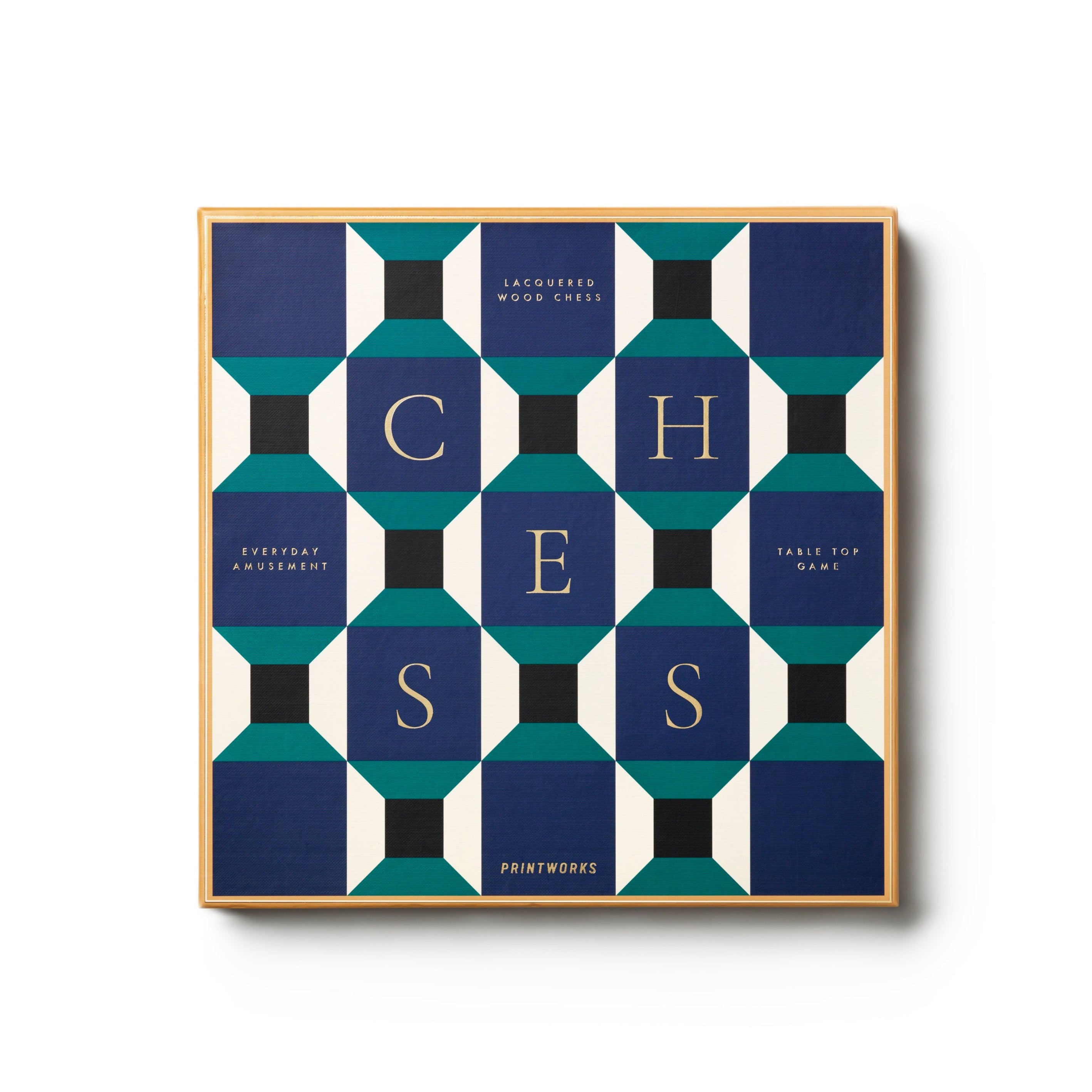 LACQUERED CHESS SET ATHENA blue