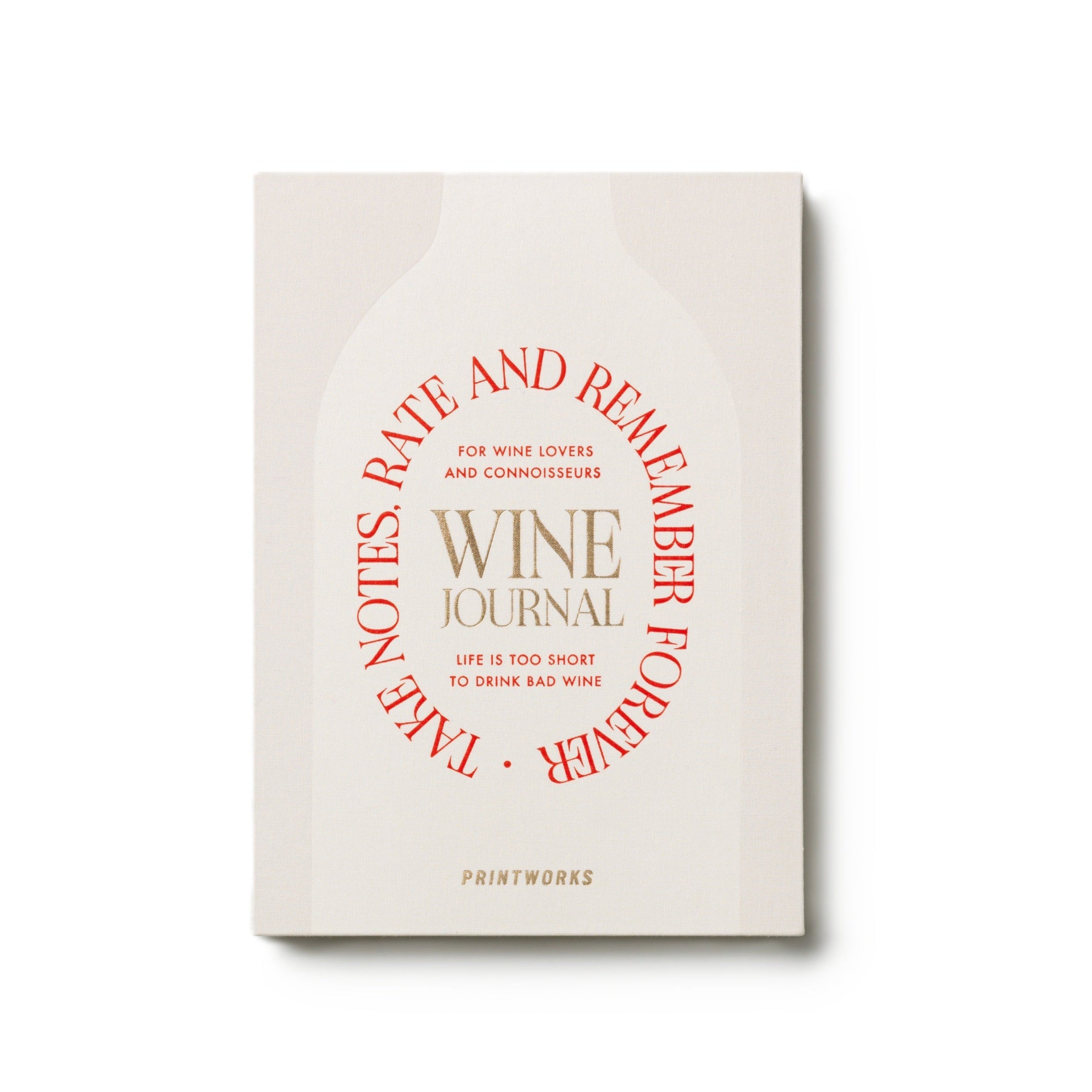 Wine Tasting Journal beige with red