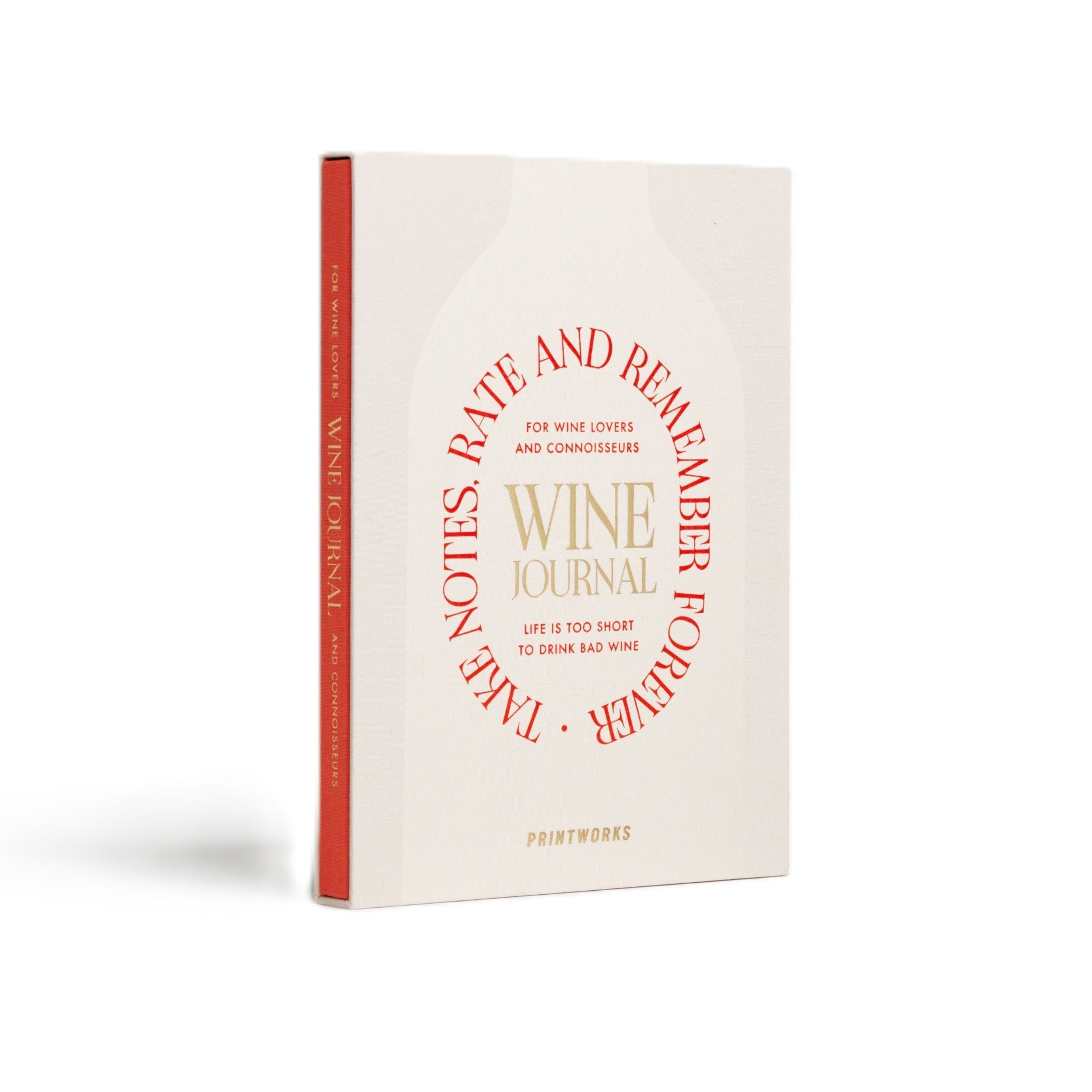 Wine Tasting Journal beige with red
