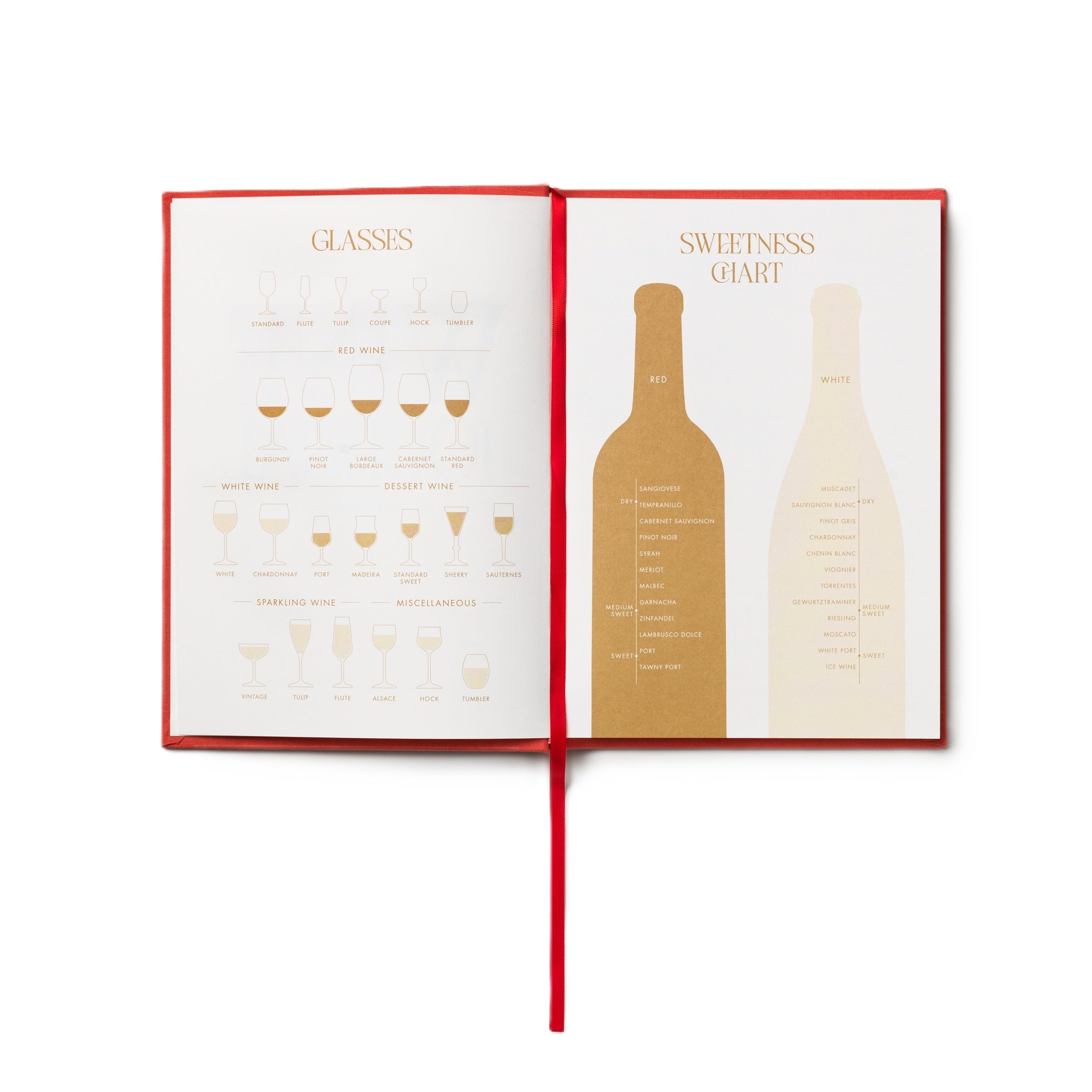 Wine Tasting Journal beige with red