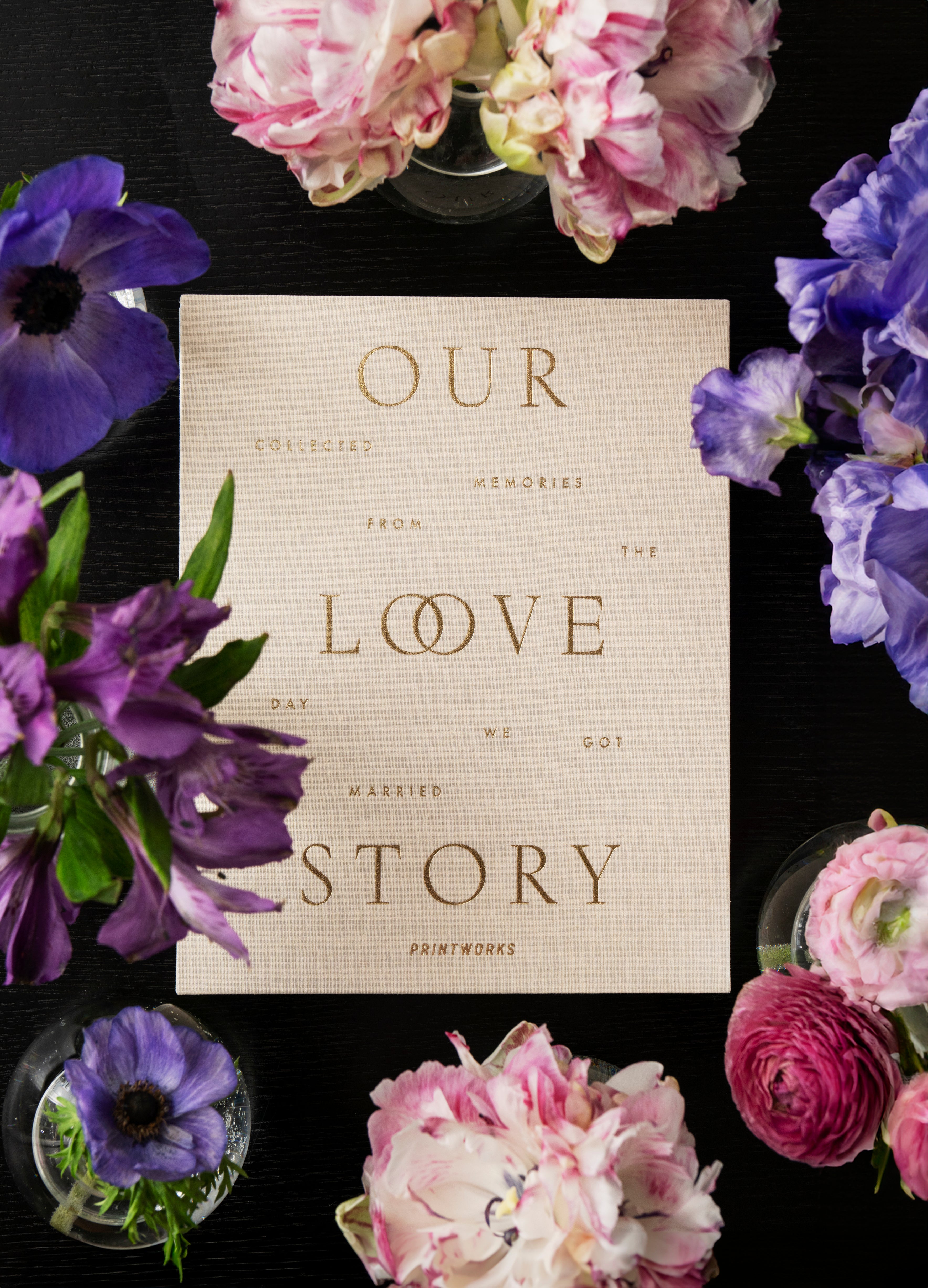 Our Love Story Wedding Journal Beige with White