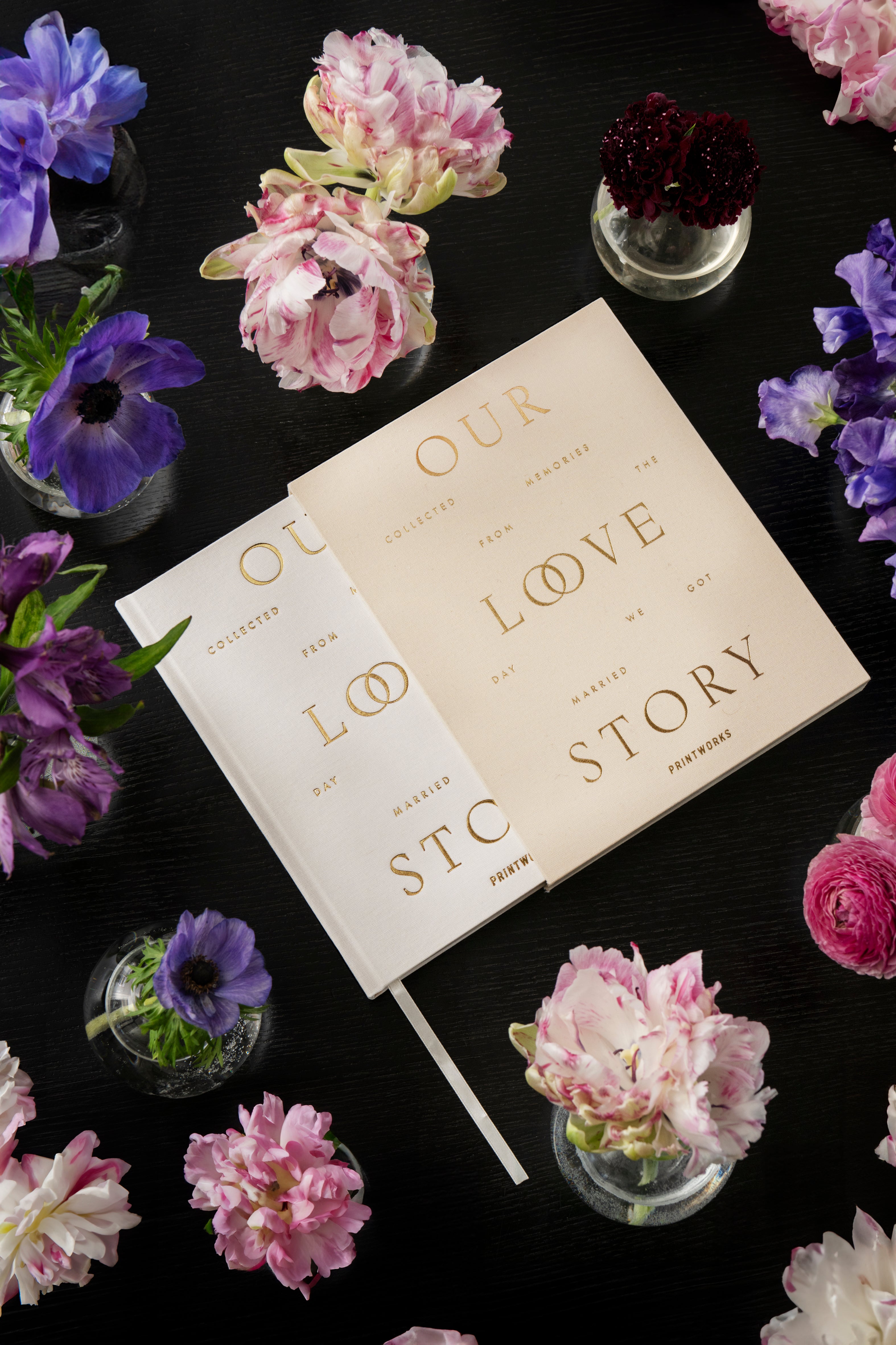 Our Love Story Wedding Journal Beige with White