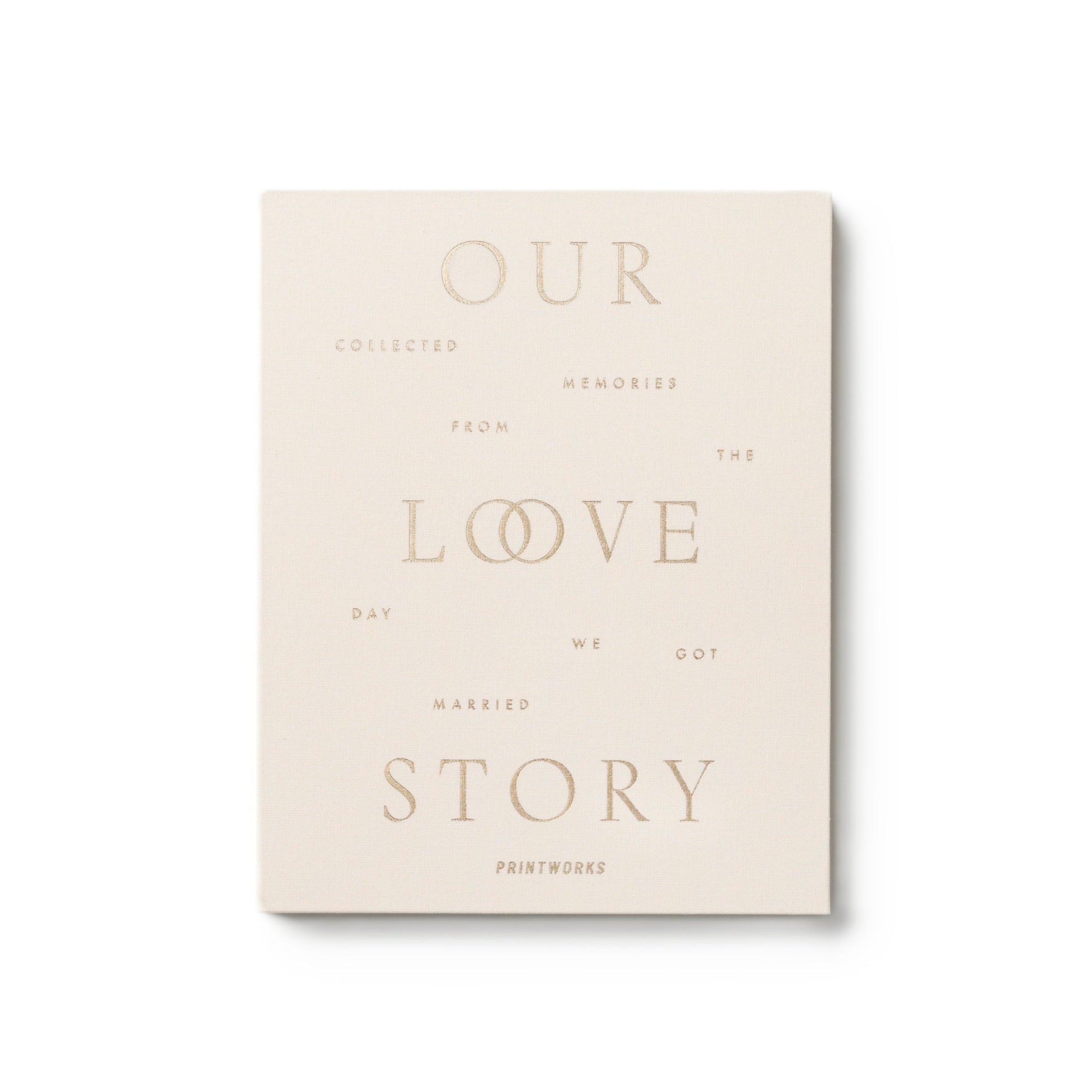 Our Love Story Wedding Journal Beige with White