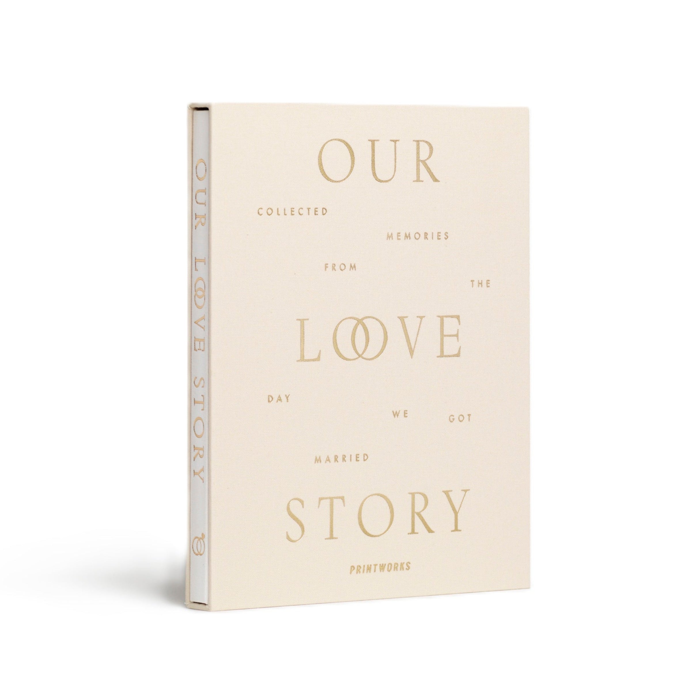 Our Love Story Wedding Journal Beige with White