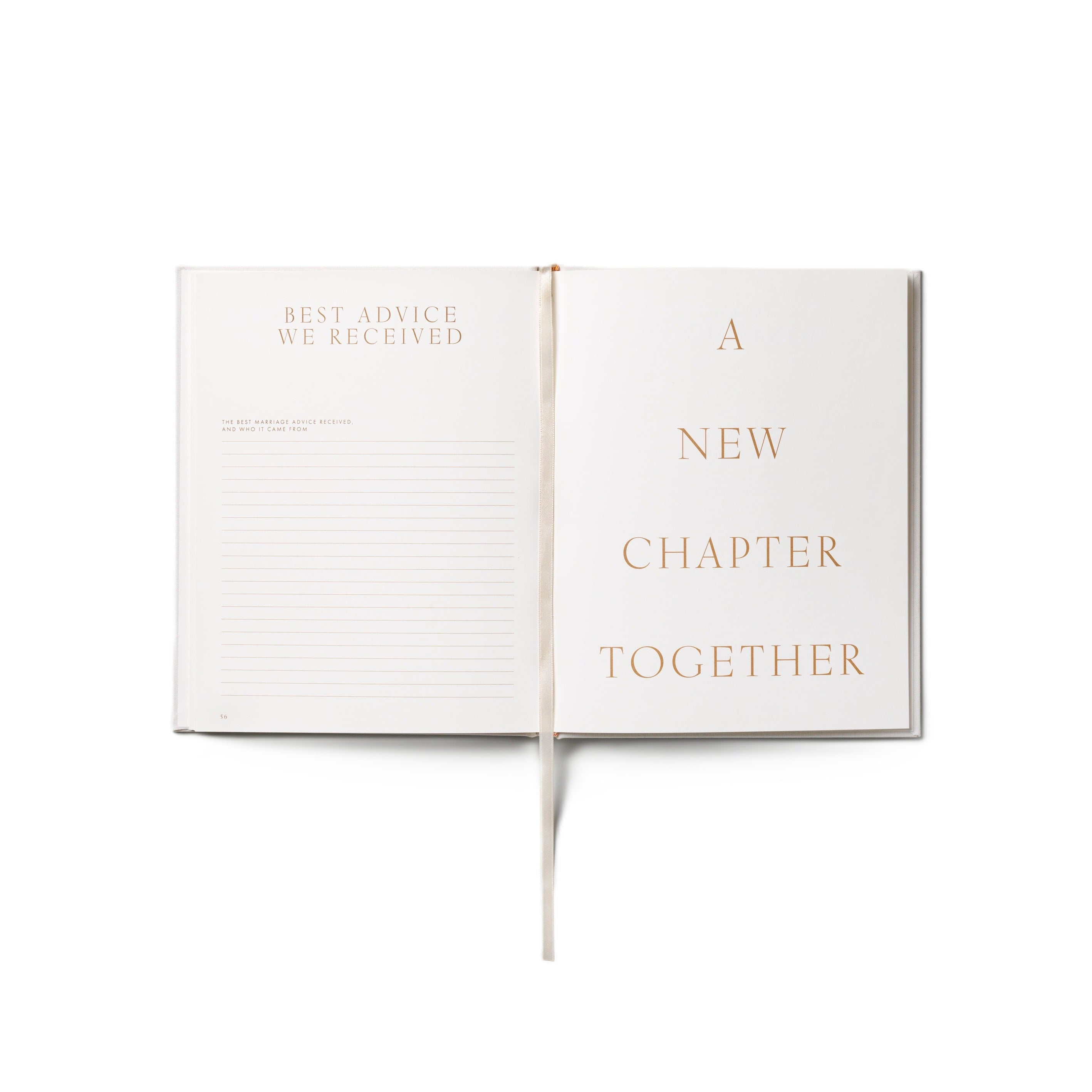 Our Love Story Wedding Journal Beige with White
