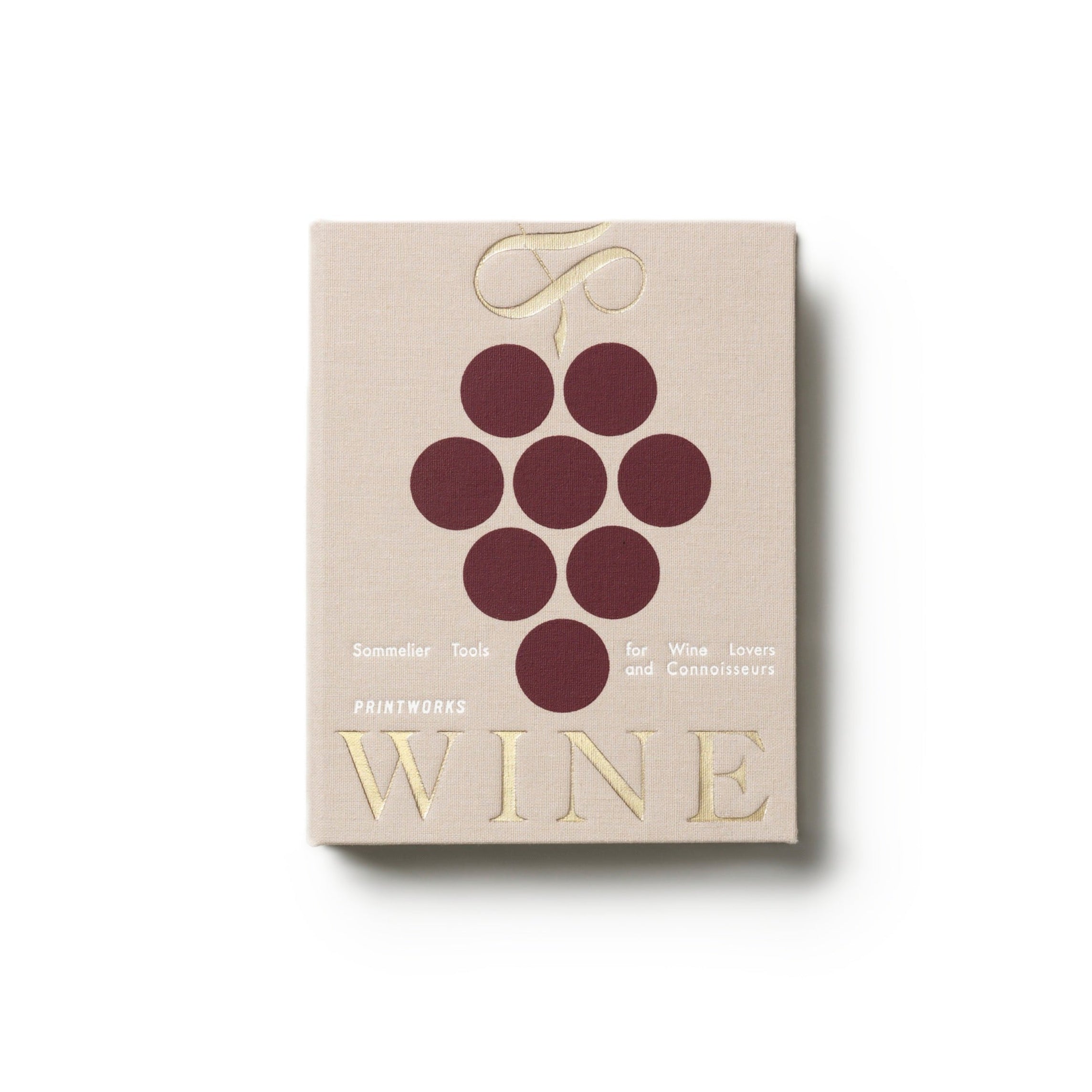 THE ESSENTIALS Wine Accessory Set Beige with Burgundy