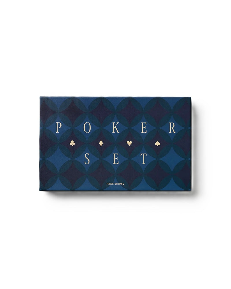 ART OF POKER black and navy poker set