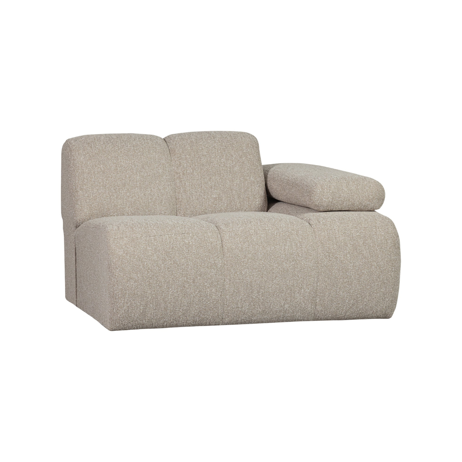 Sofa modułowa MOJO - element prawostronny beżowy melanż bouclé