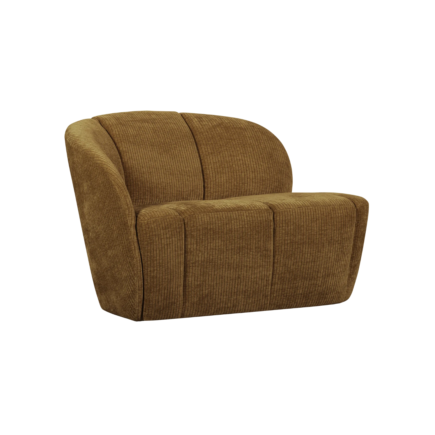 Left-facing 2-seater sofa MOJO dark honey corduroy