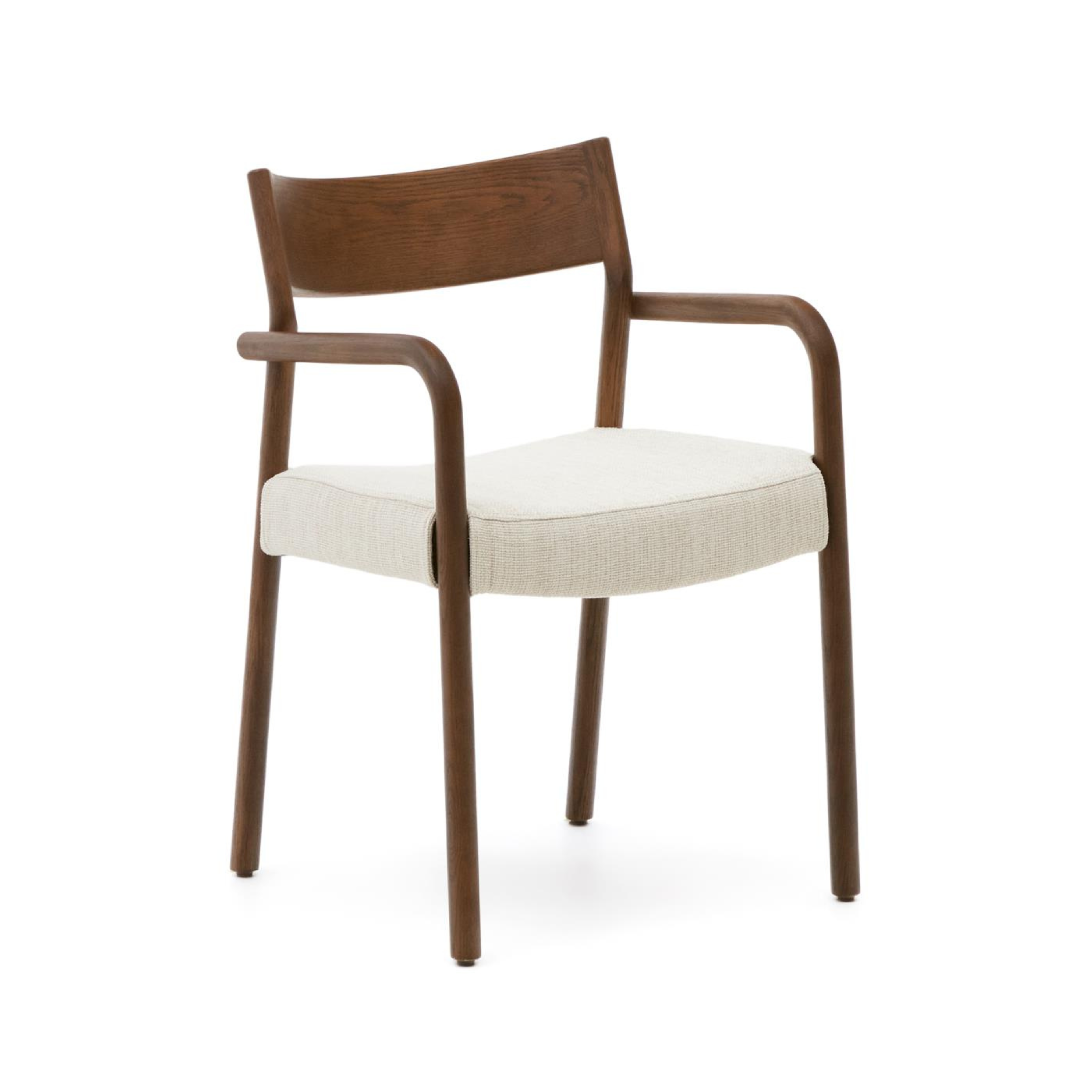 Stolička FALCONERA béžový šenil s tmavým dubovým podstavcom