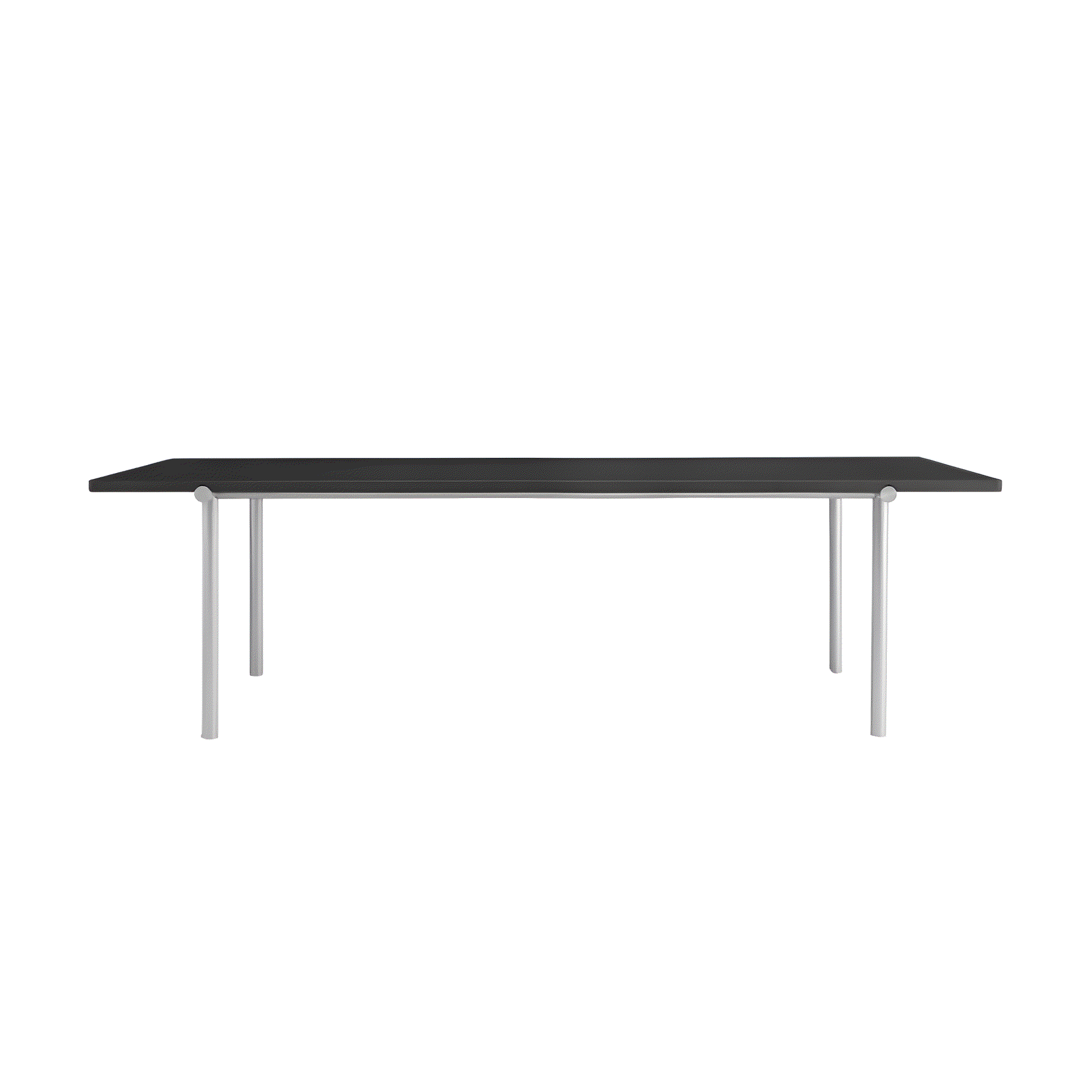 TUBBY TUBE black table with aluminum base