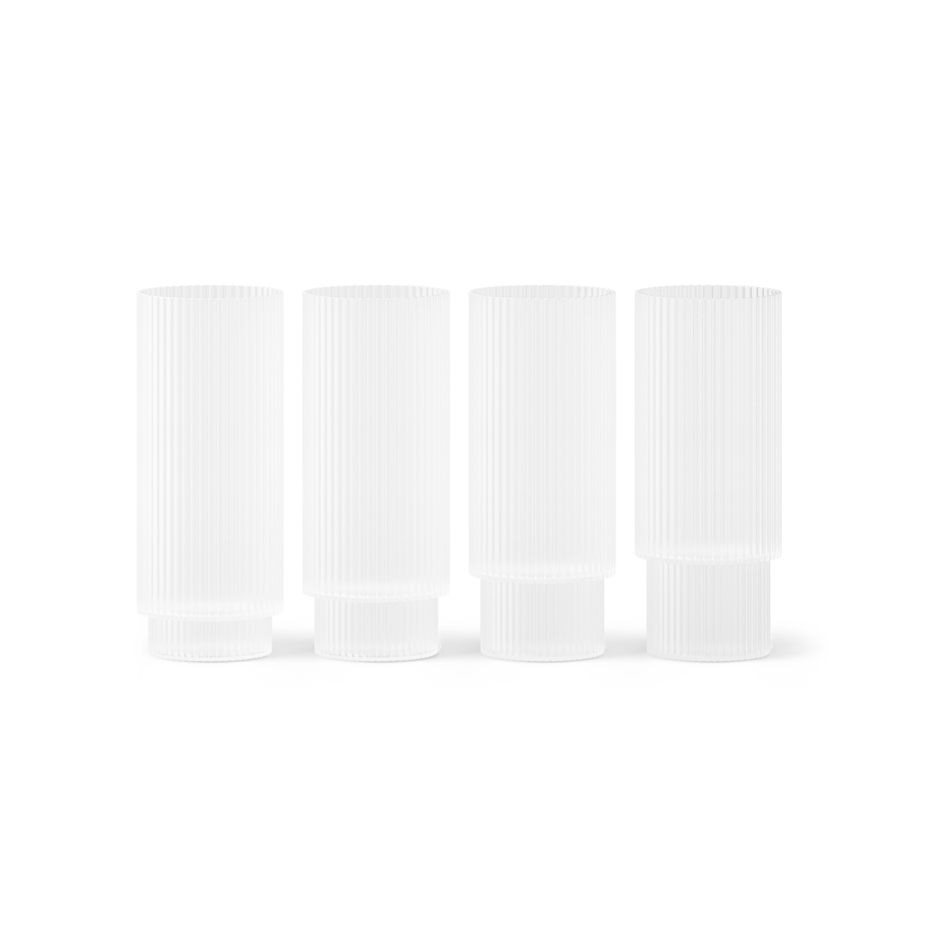 Ripple Long Drink Cocktail Glass Set White Glass
