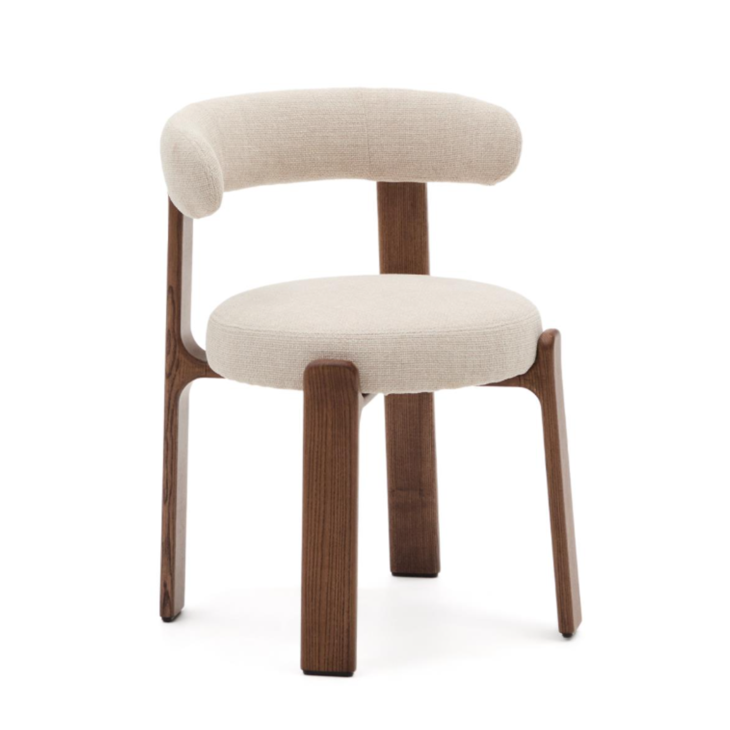 Stolička GRANITE béžový šenil s tmavým jaseňovým podstavcom