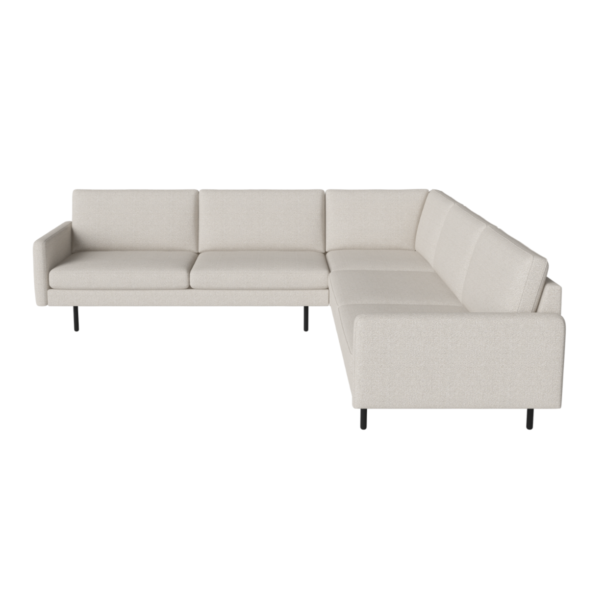 Symetrický rohový gauč SCANDINAVIA REMIX čierny podstavec