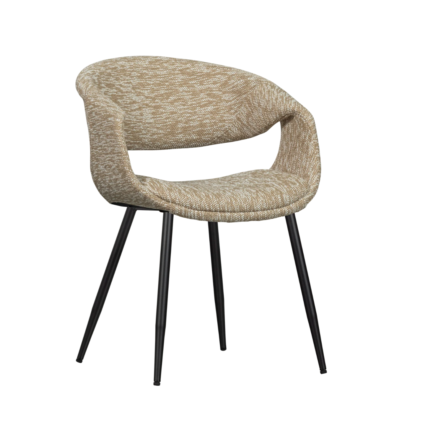 YOSSI Armchair beige with black metal base