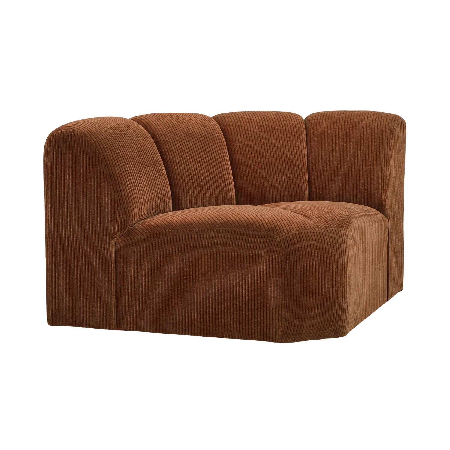 Sofa modułowa MOJO - element narożny brązowy sztruks