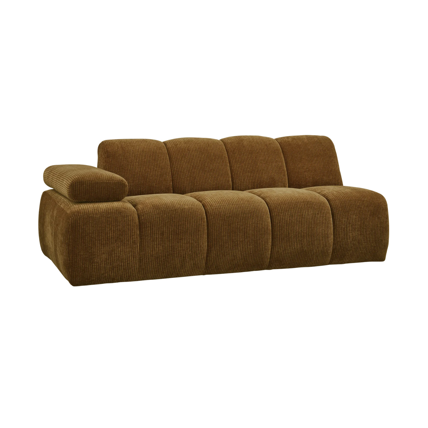MOJO modular sofa - left-sided 2-seater dark honey corduroy element