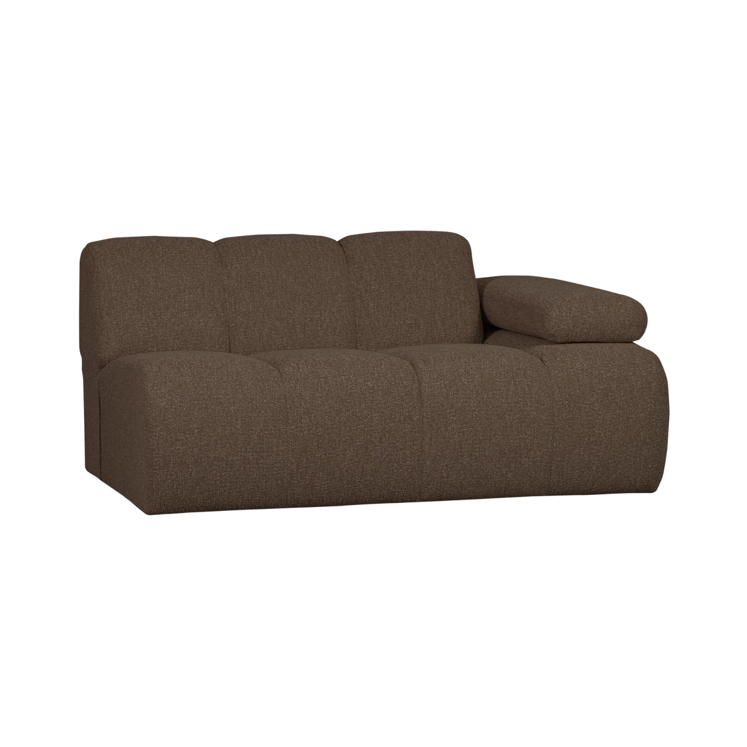 MOJO modular sofa - 1.5-seater right-hand dark brown bouclé element