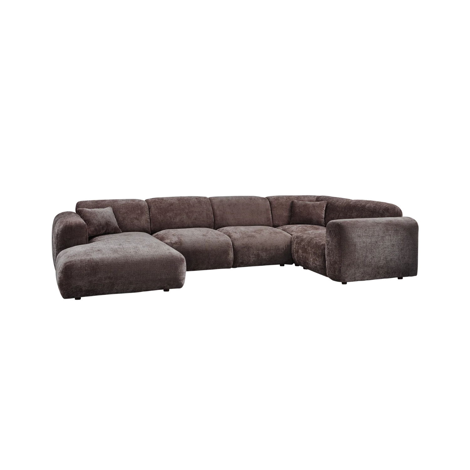 Right-facing panoramic corner sofa CLOUD in brown