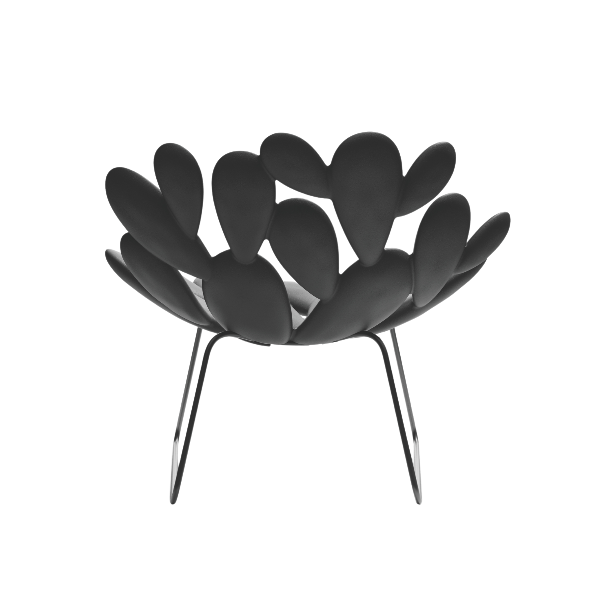 FILICUDI black garden armchair with sled base