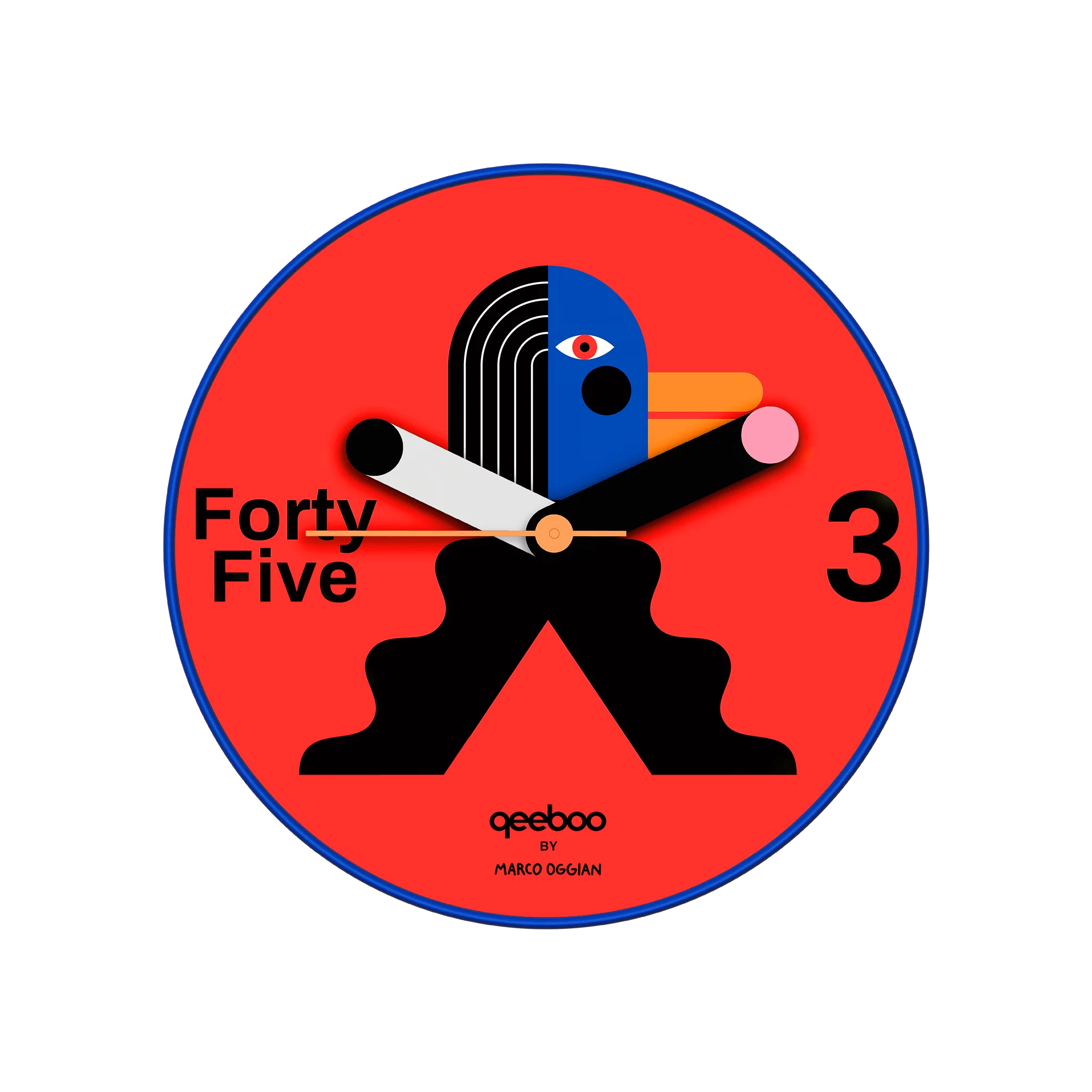 Zegar ścienny JOE QUACK czerwony