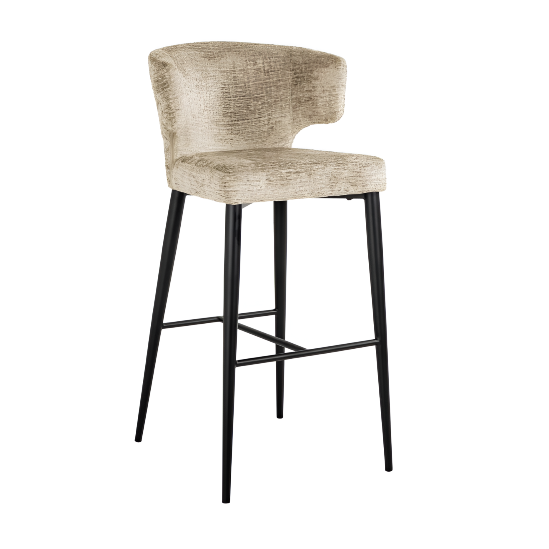 Hoker barowy TAYLOR beżowy z czarną podstawą