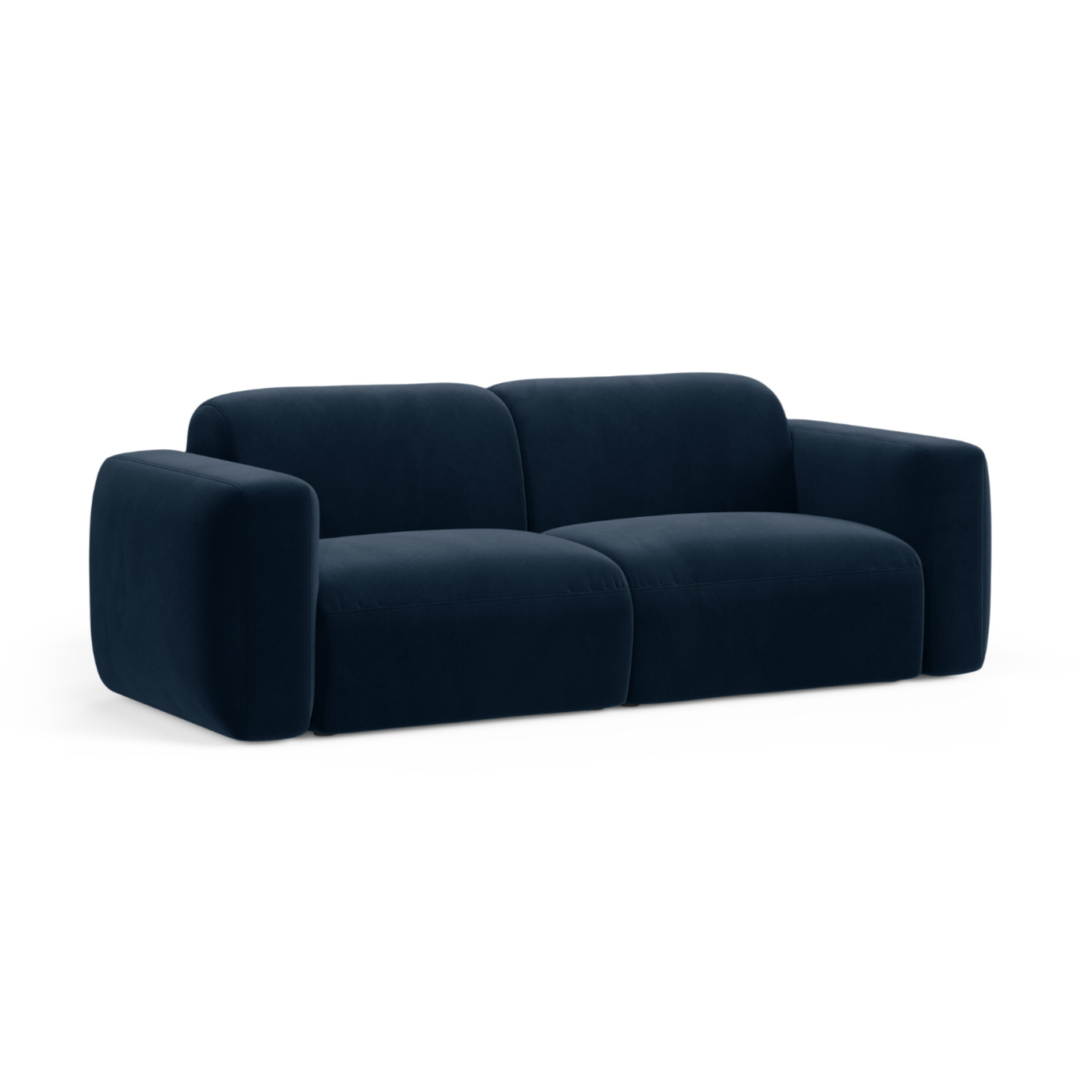 STRINO navy blue velvet 3-seater sofa