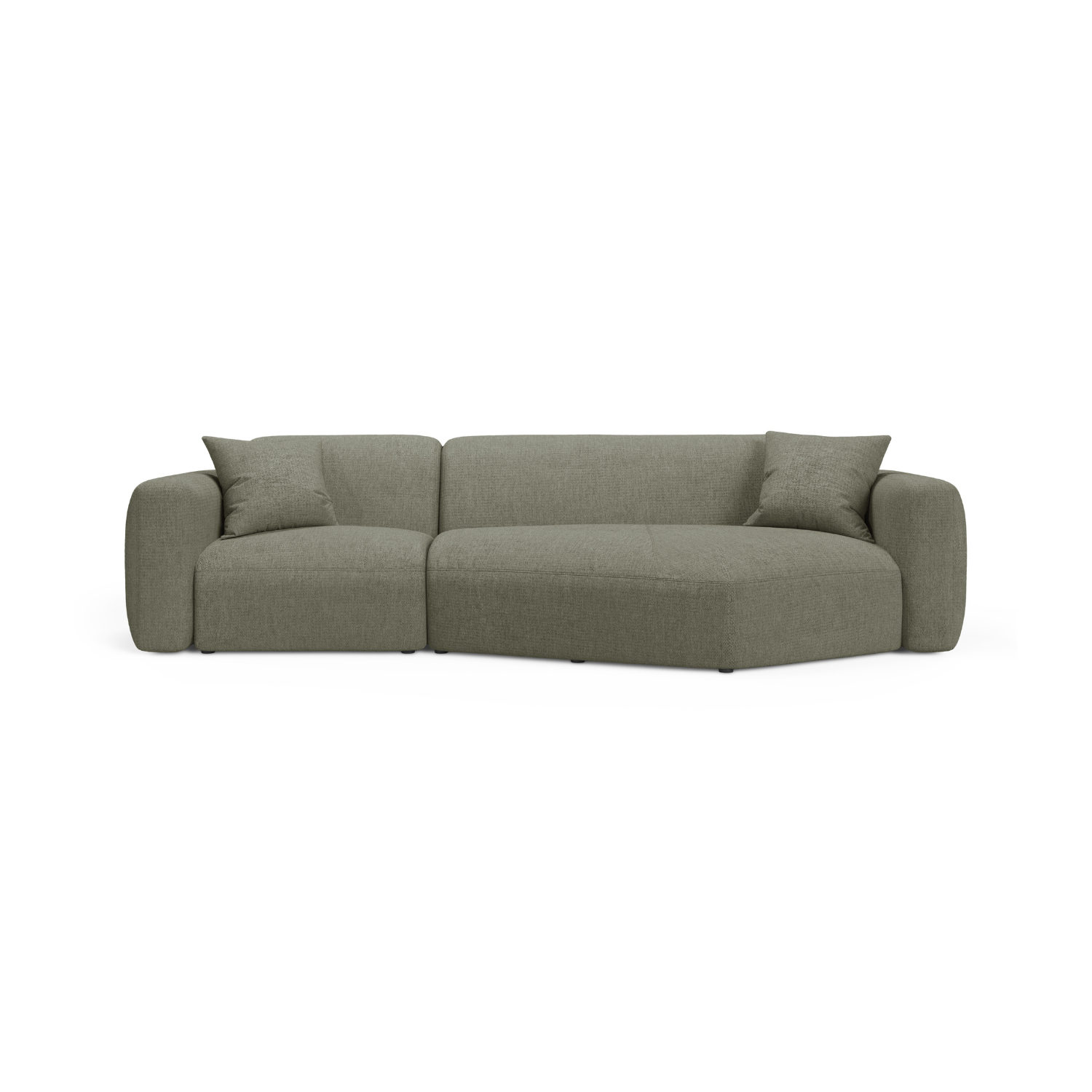 Right-sided corner sofa STRINO olive chenille