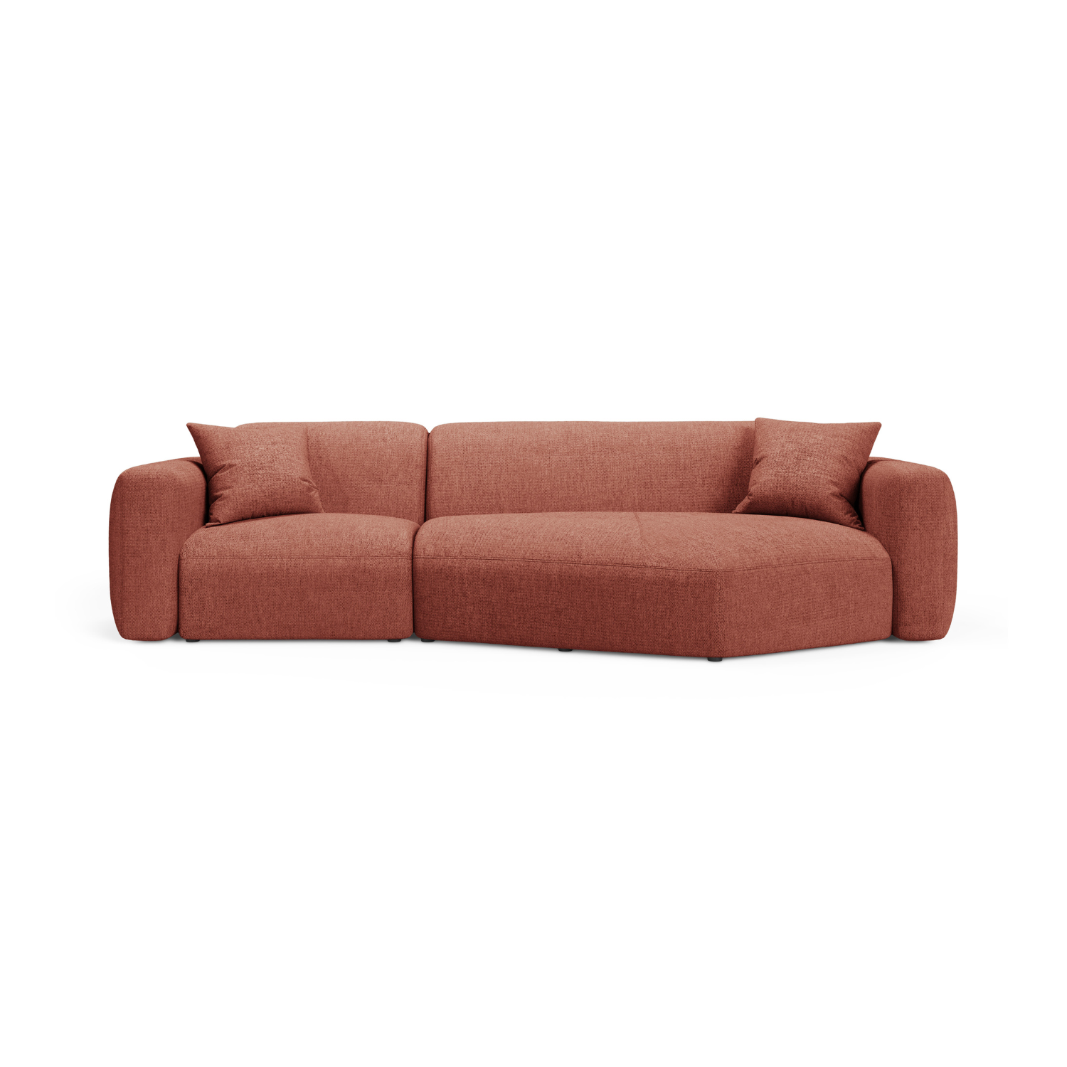 Right-sided corner sofa STRINO coral chenille