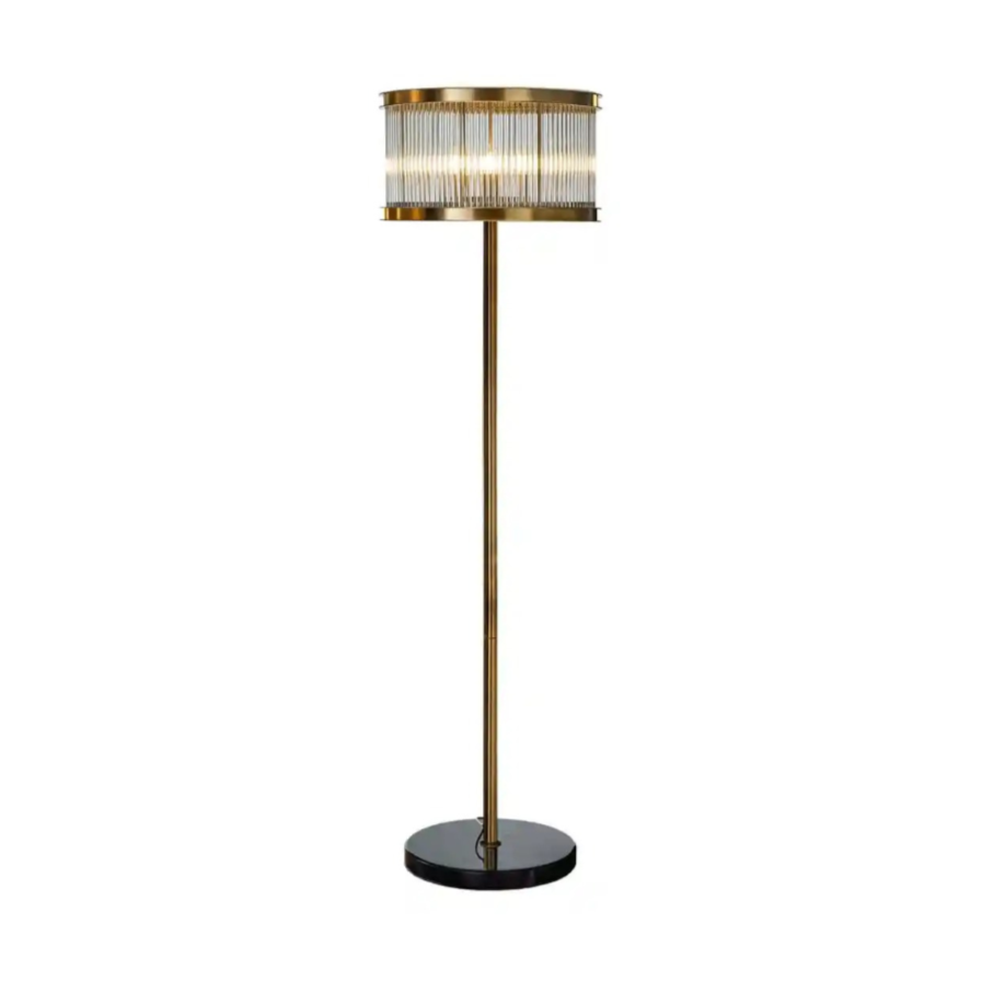 DAGMAR floor lamp glass with a gold base