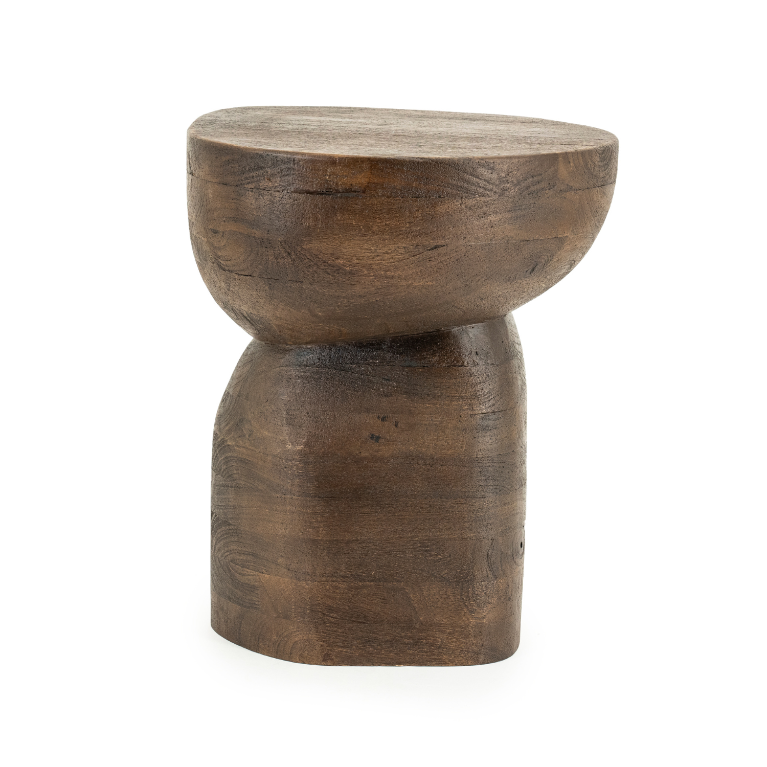 COBBLE Side Table Dark Brown Mango Wood