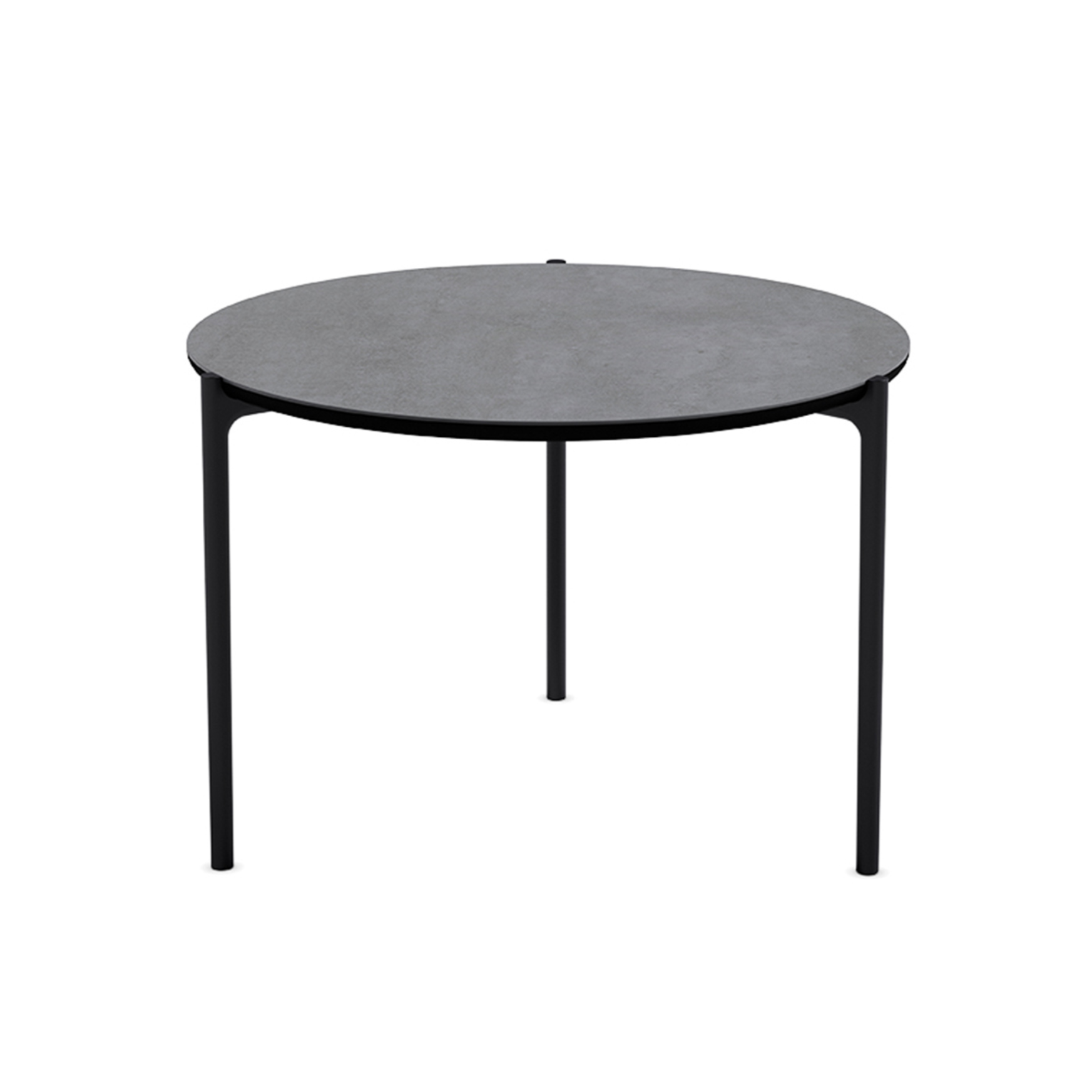 Round Side Table SAVOYE Gray Ceramic with Black Base