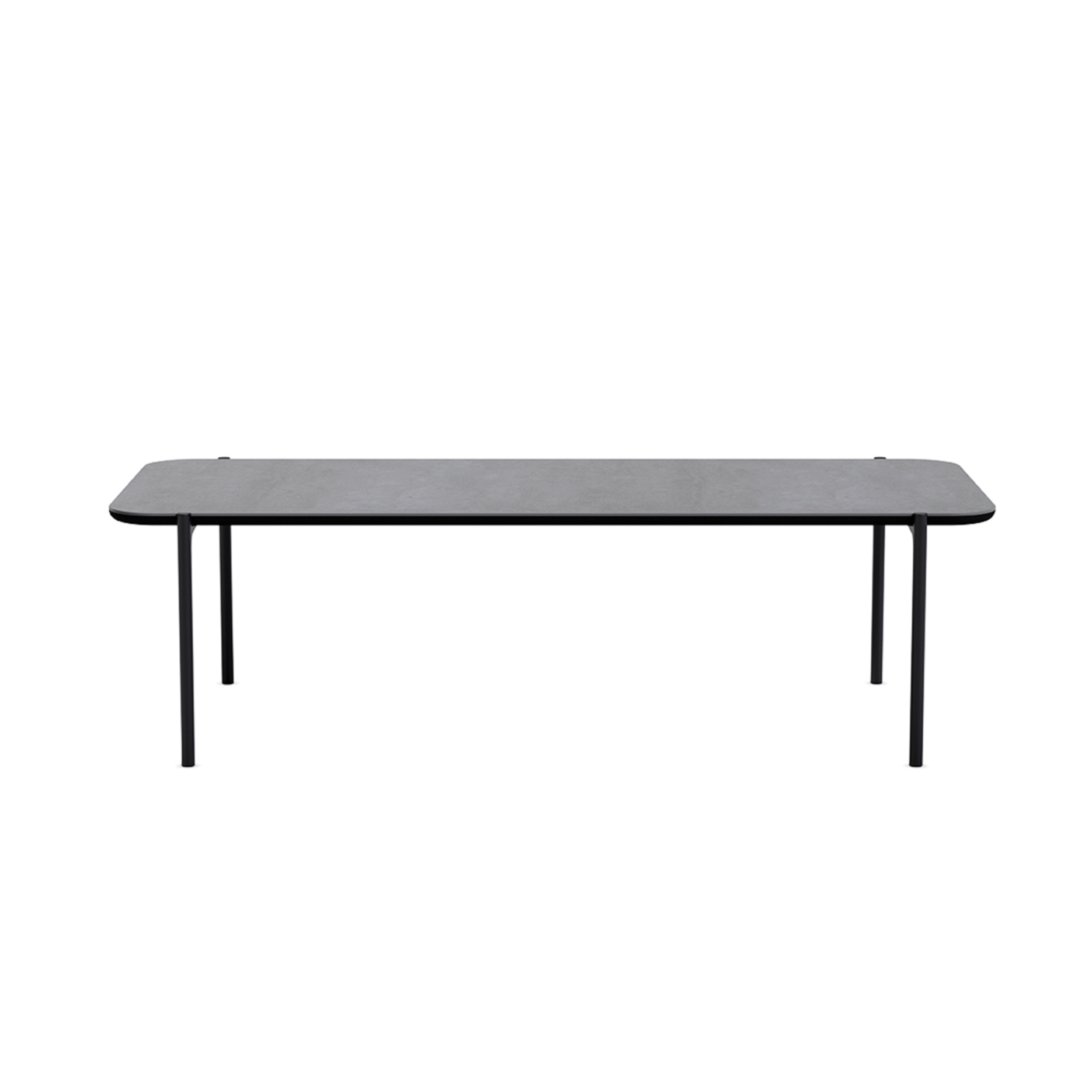 Rectangular coffee table SAVOYE gray ceramic with black base